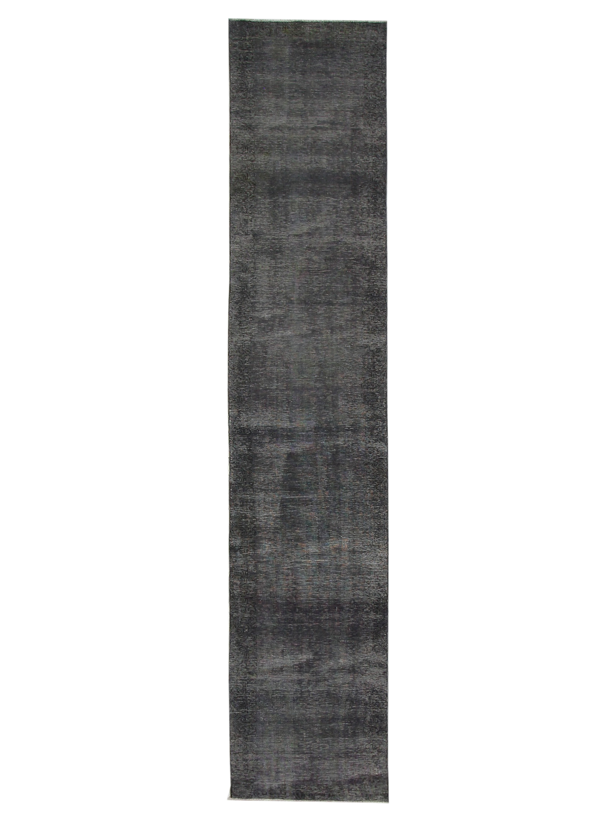 Overdyed Hand Knotted Grey 3x19