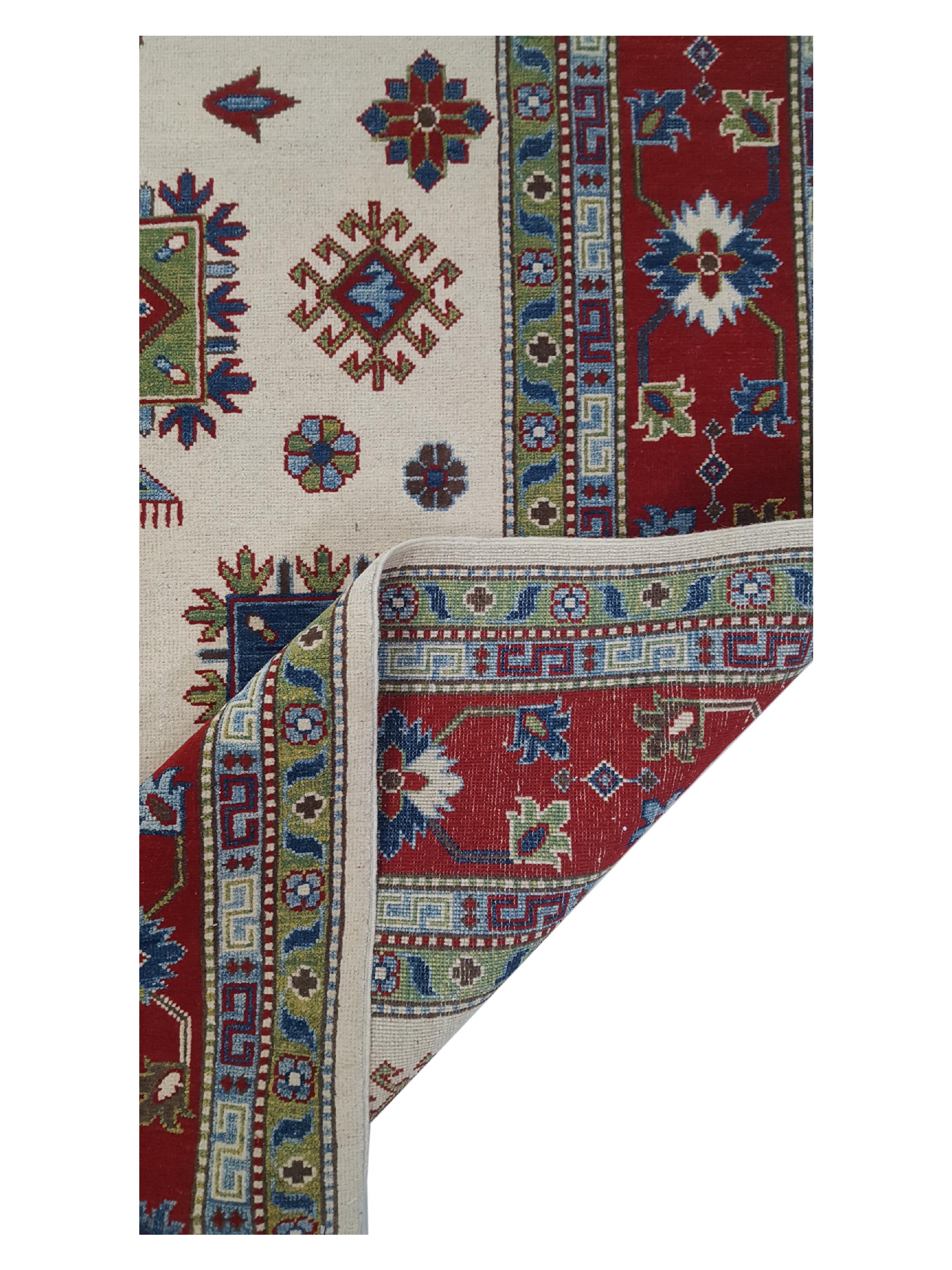Kazak Hand Knotted Ivory 8x10 - Image 3 of 6