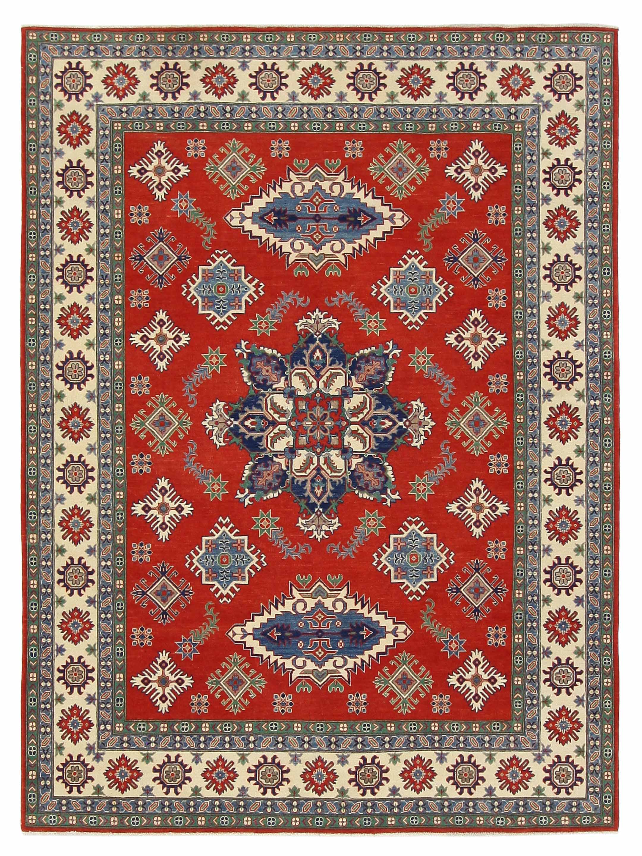 Kazak Hand Knotted Red 9x12