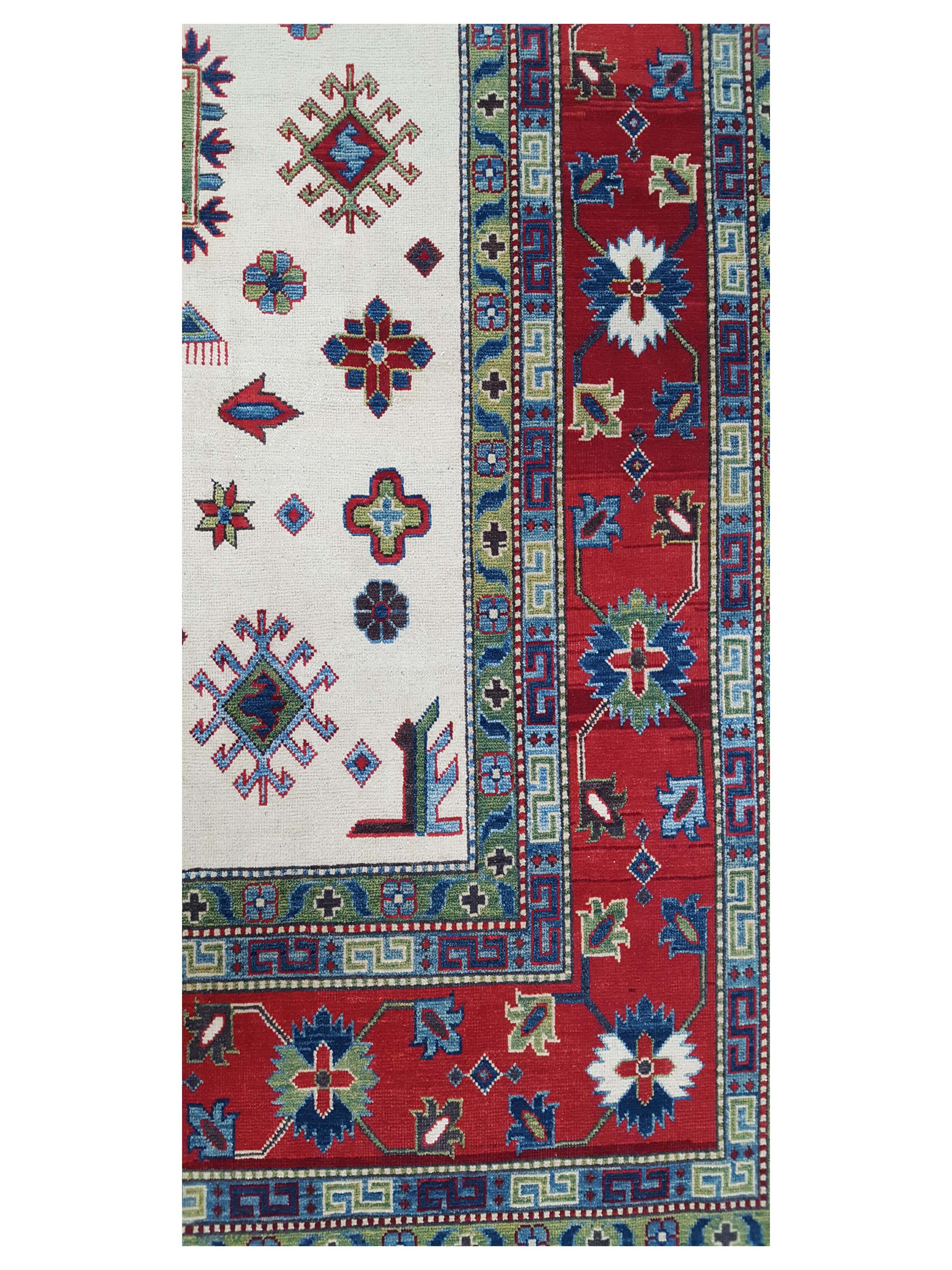 Kazak Hand Knotted Ivory 9x12 - Image 4 of 6