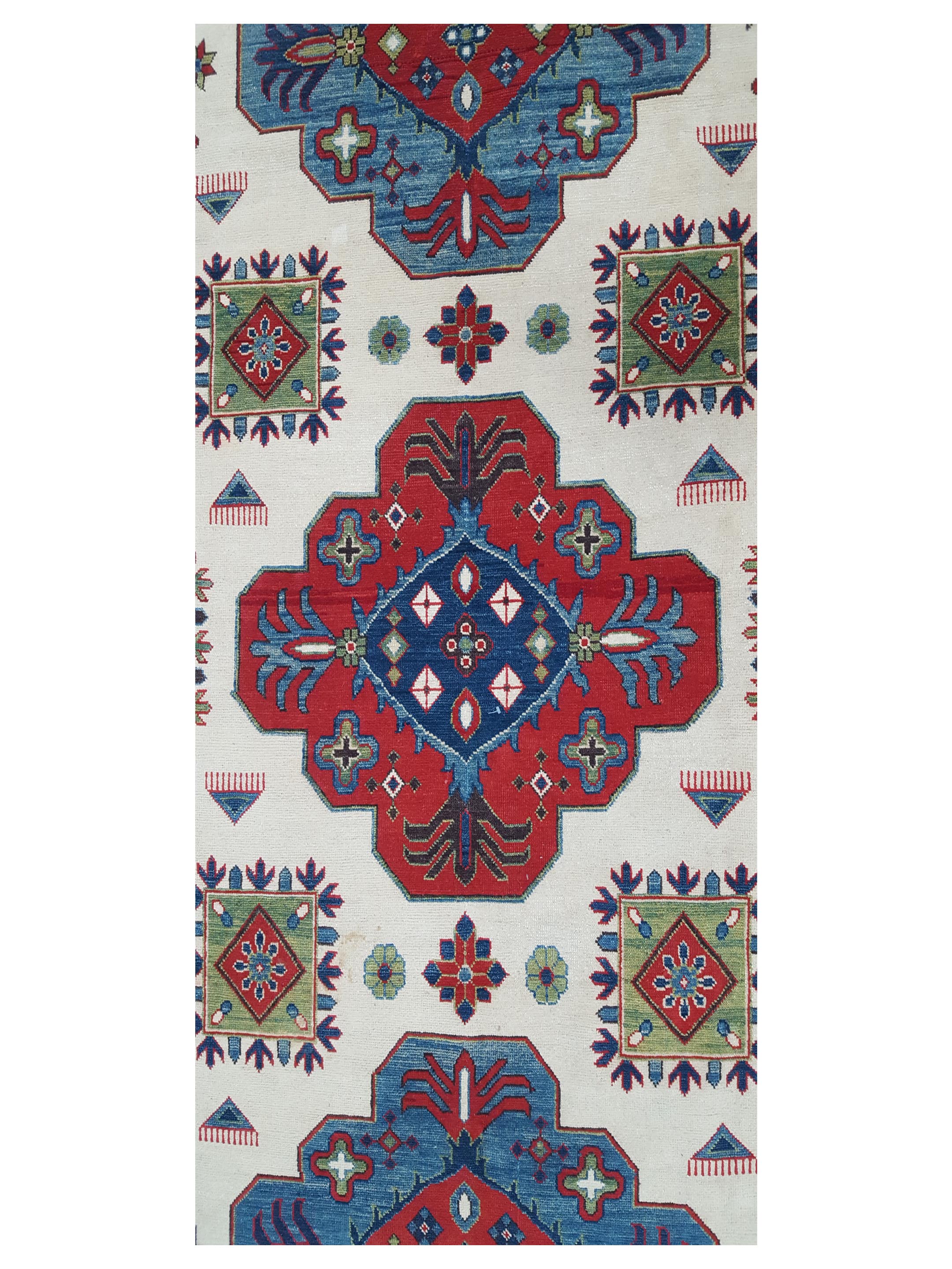 Kazak Hand Knotted Ivory 9x12 - Image 5 of 6