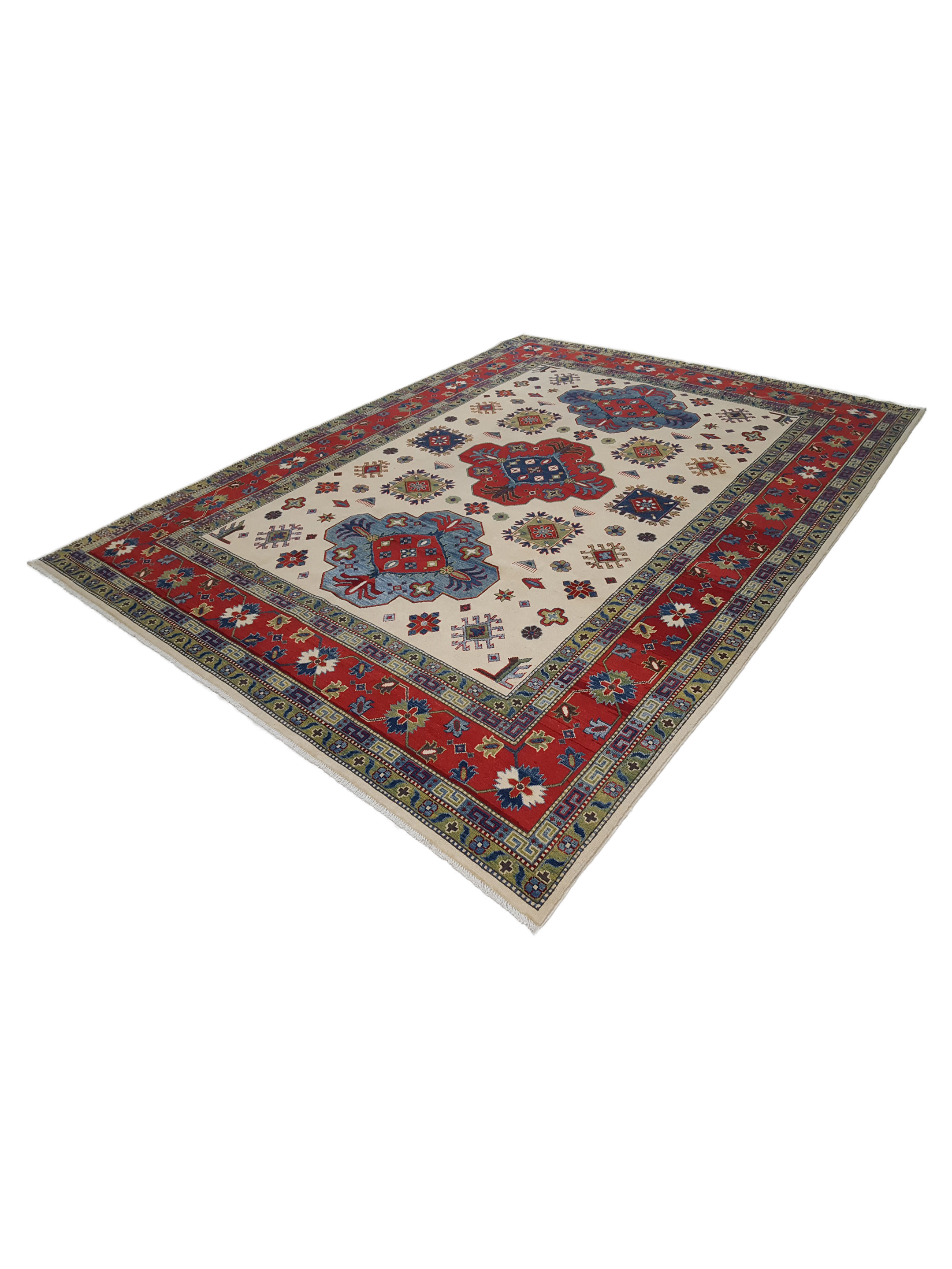 Kazak Hand Knotted Ivory 9x12 - Image 6 of 6