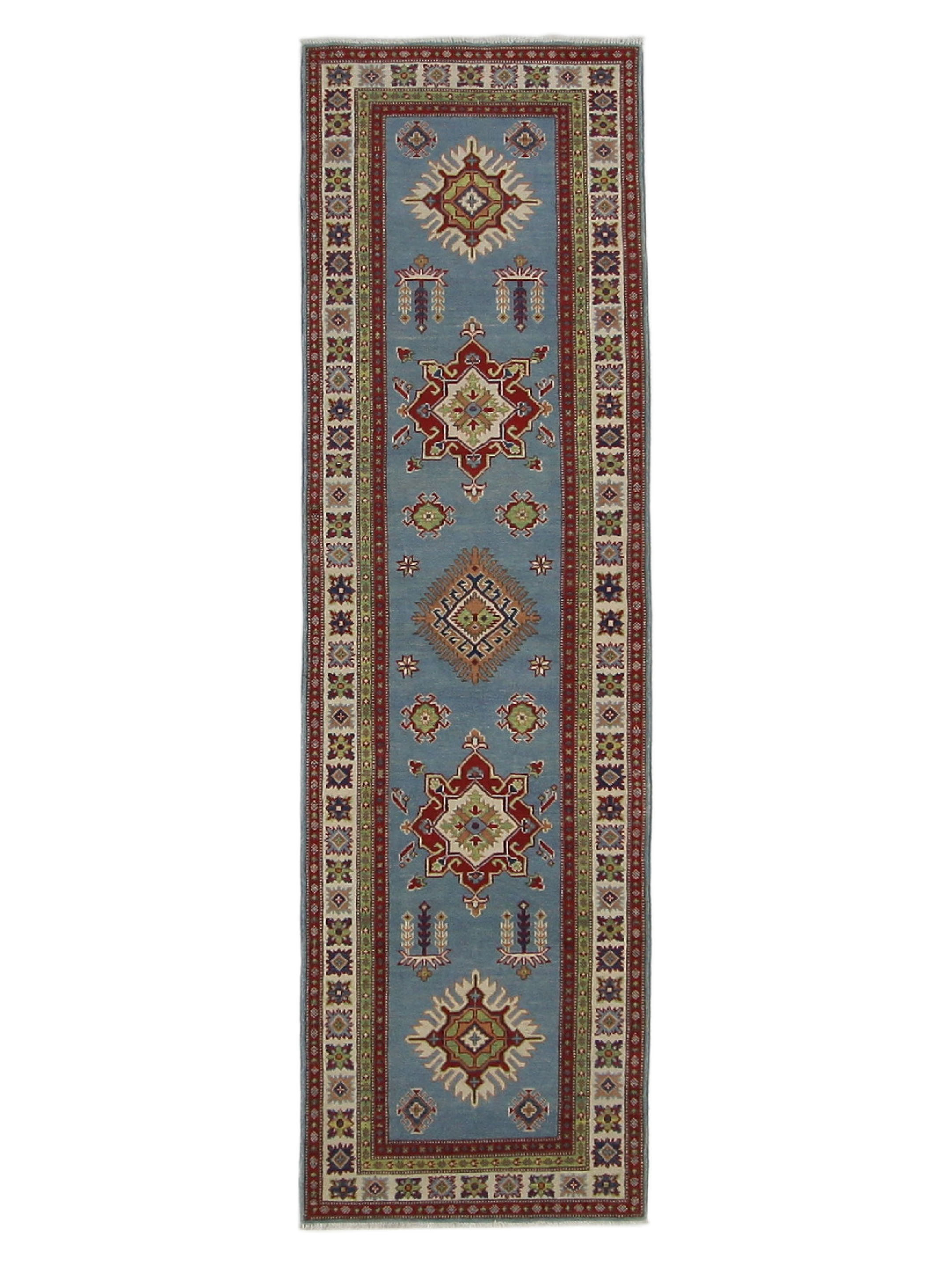 Kazak Hand Knotted Blue 3x10