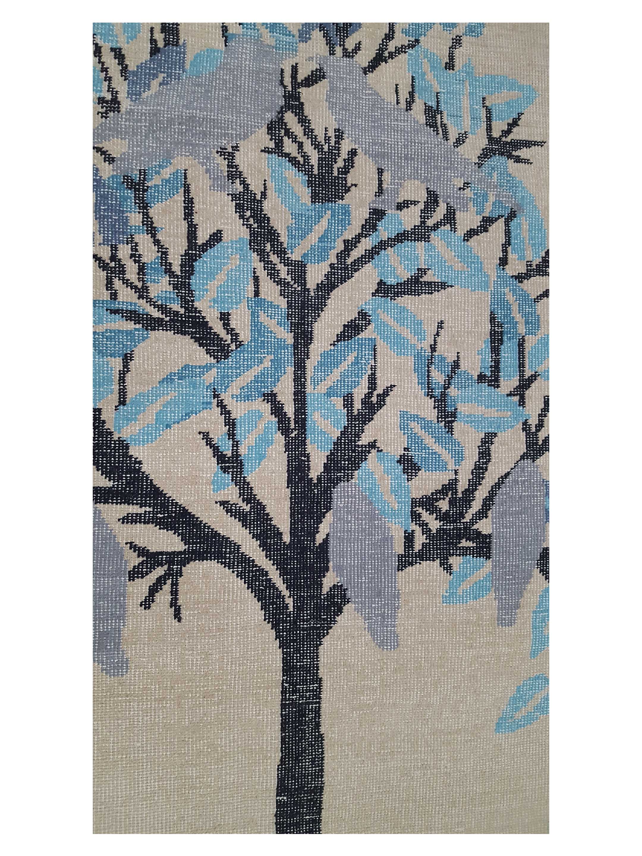 Vintage Tree Of  Life Hand Knotted Ivory 8x10 - Image 5 of 6