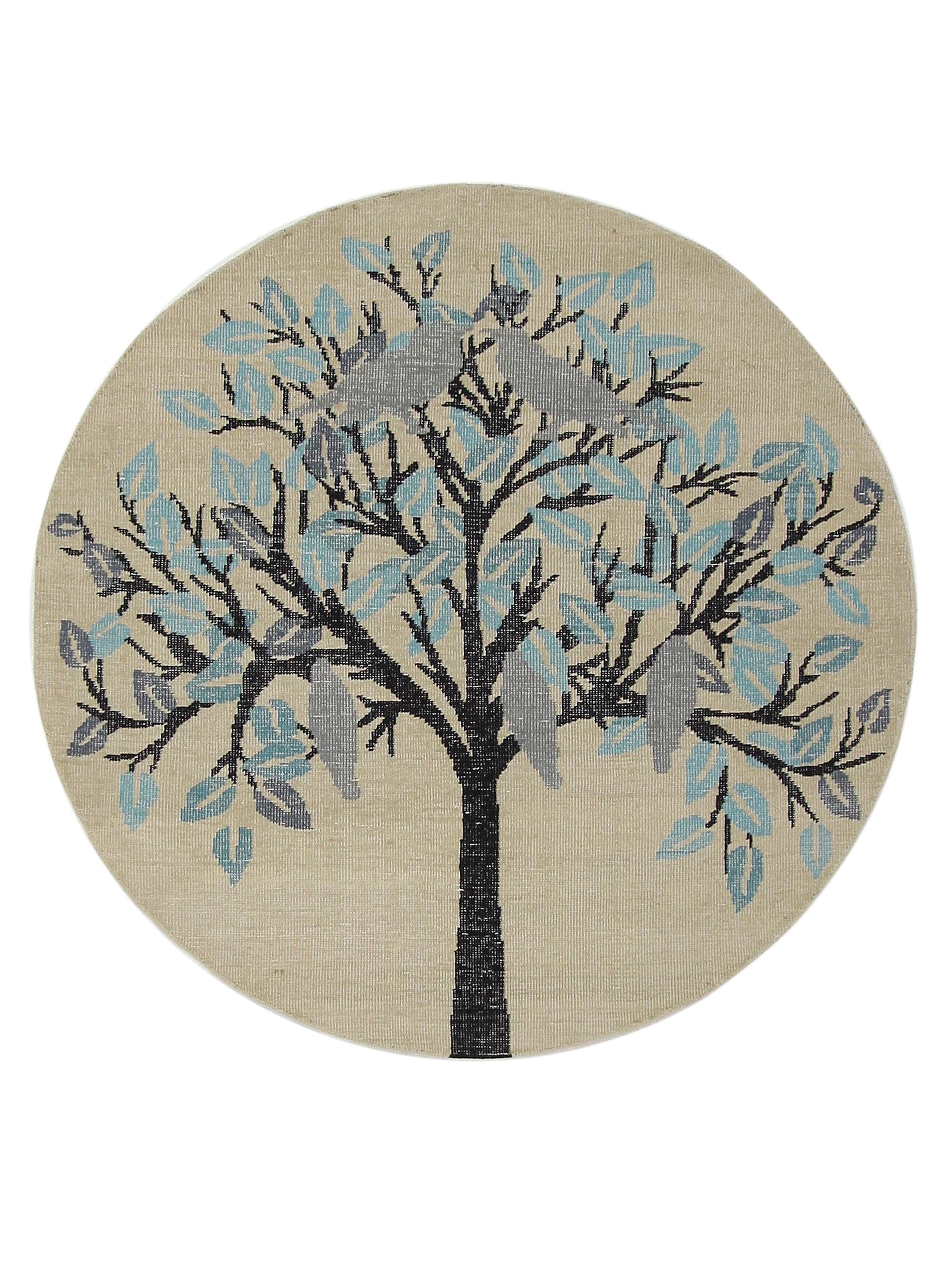 Vintage Tree Of  Life Hand Knotted Ivory 6x6