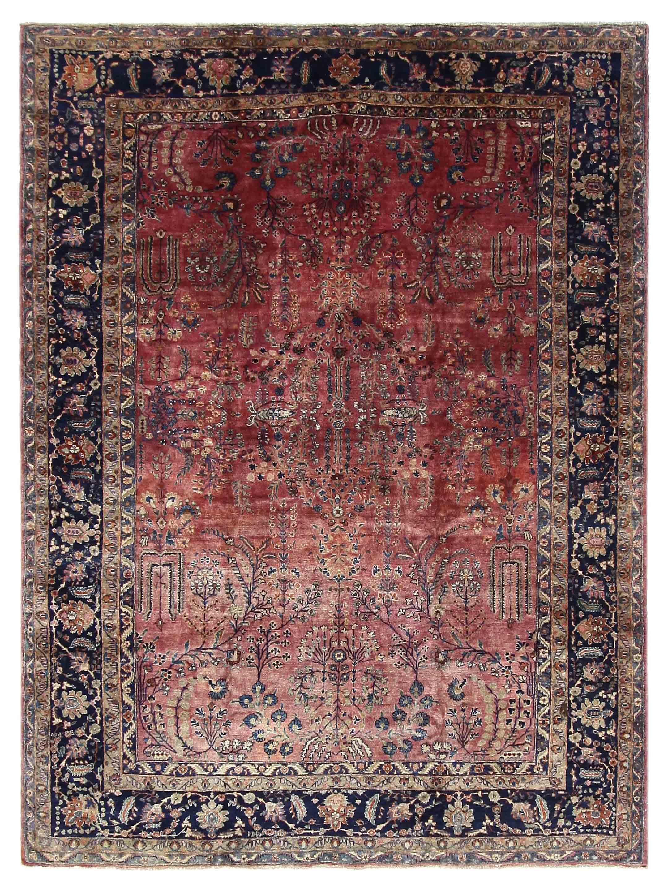 Sarouk Hand Knotted Rust 9x12