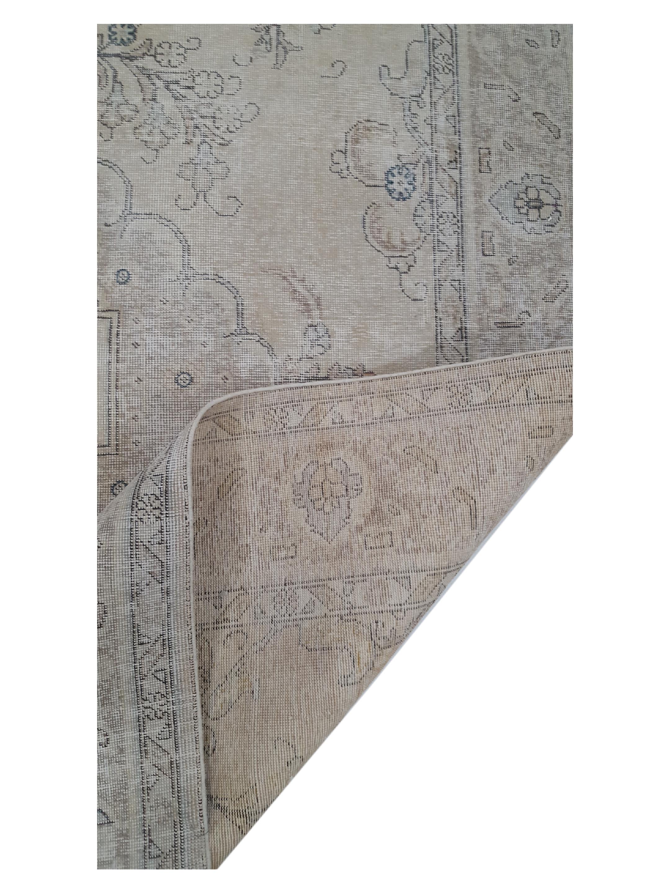 Vintage Hand Knotted Beige 7x10 - Image 3 of 6