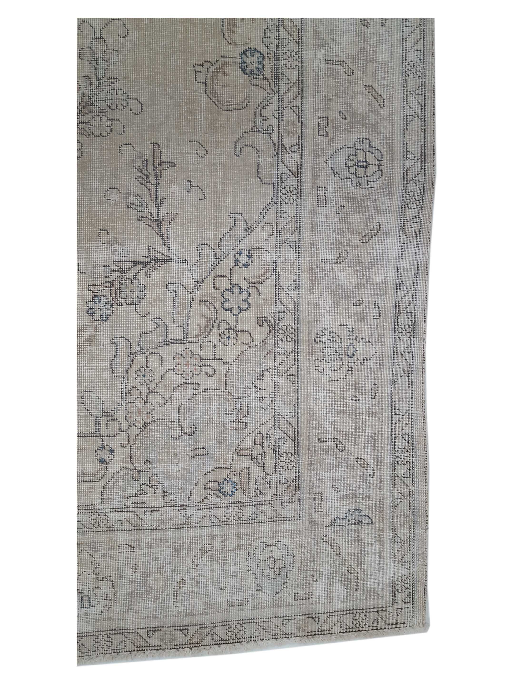 Vintage Hand Knotted Beige 7x10 - Image 4 of 6