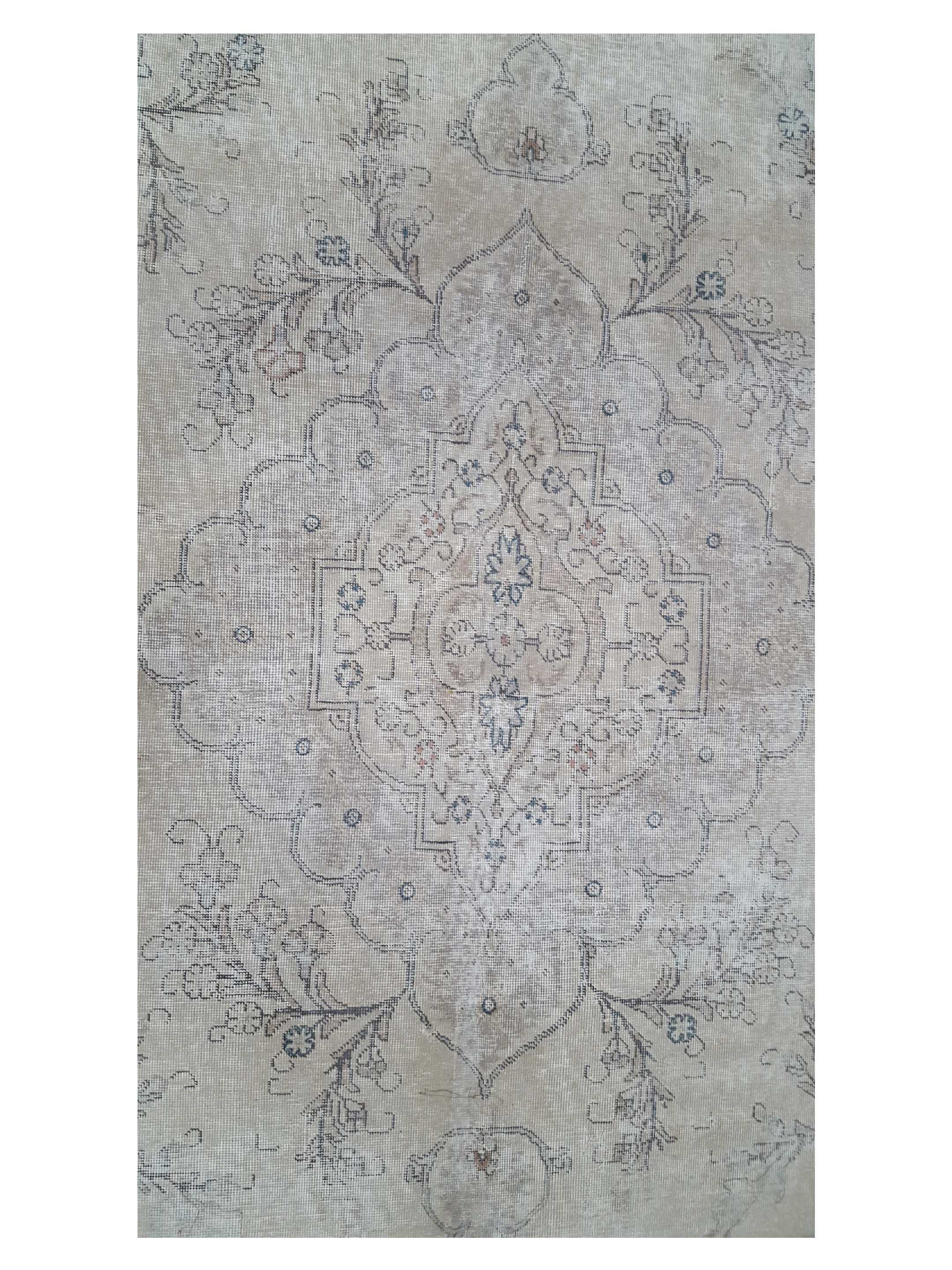 Vintage Hand Knotted Beige 7x10 - Image 5 of 6