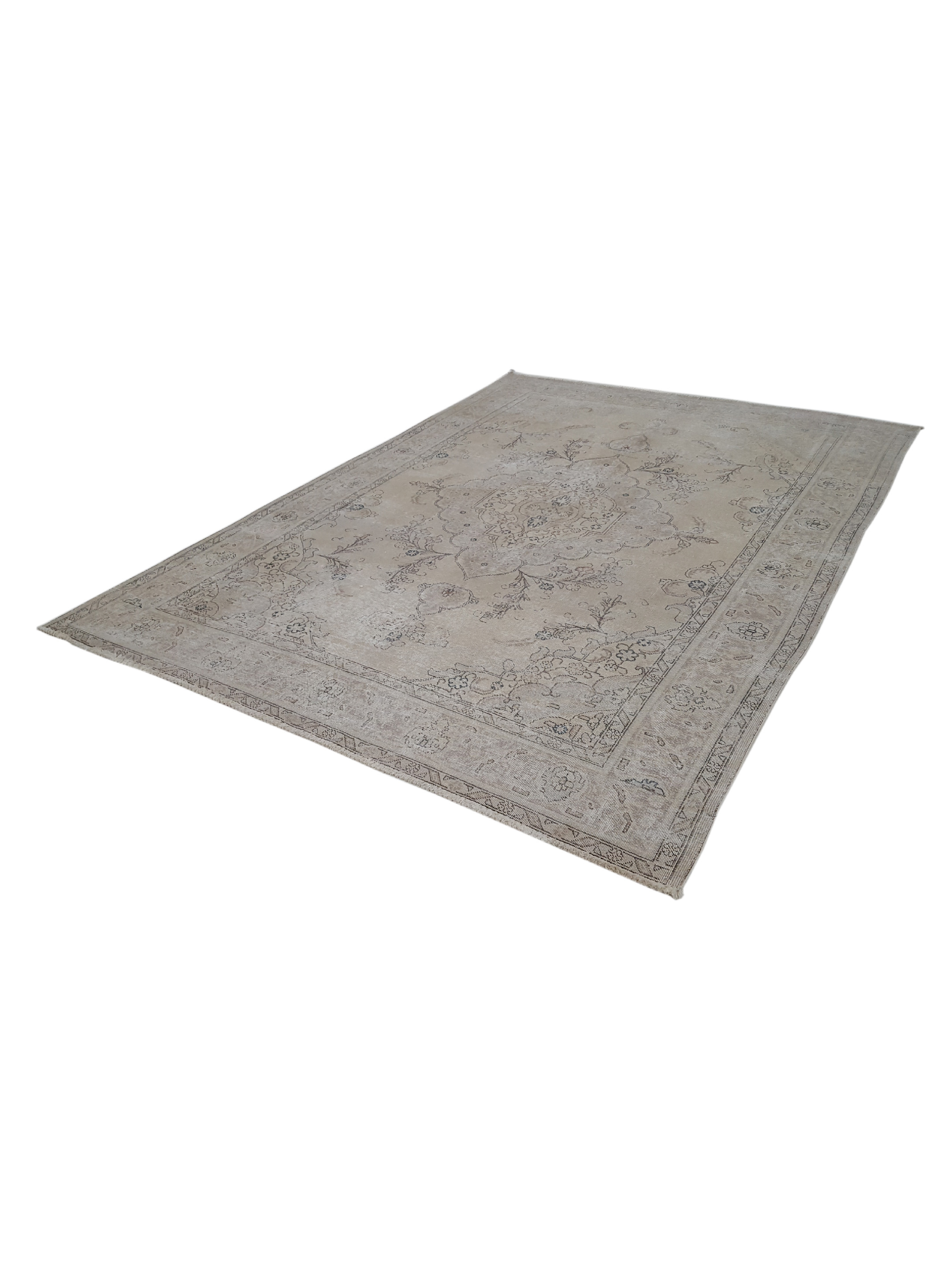 Vintage Hand Knotted Beige 7x10 - Image 6 of 6