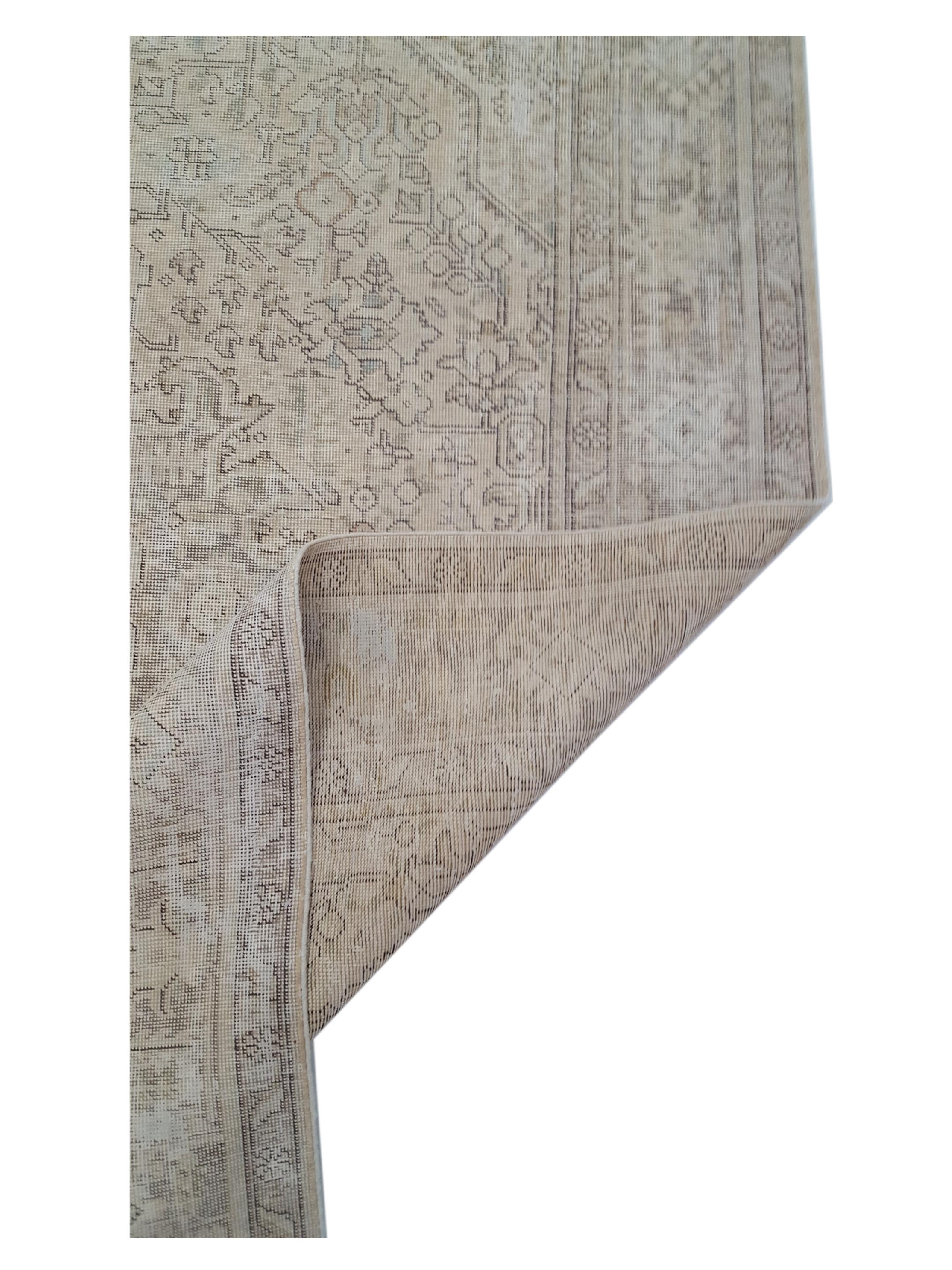 Vintage Hand Knotted Beige 7x9 - Image 3 of 6