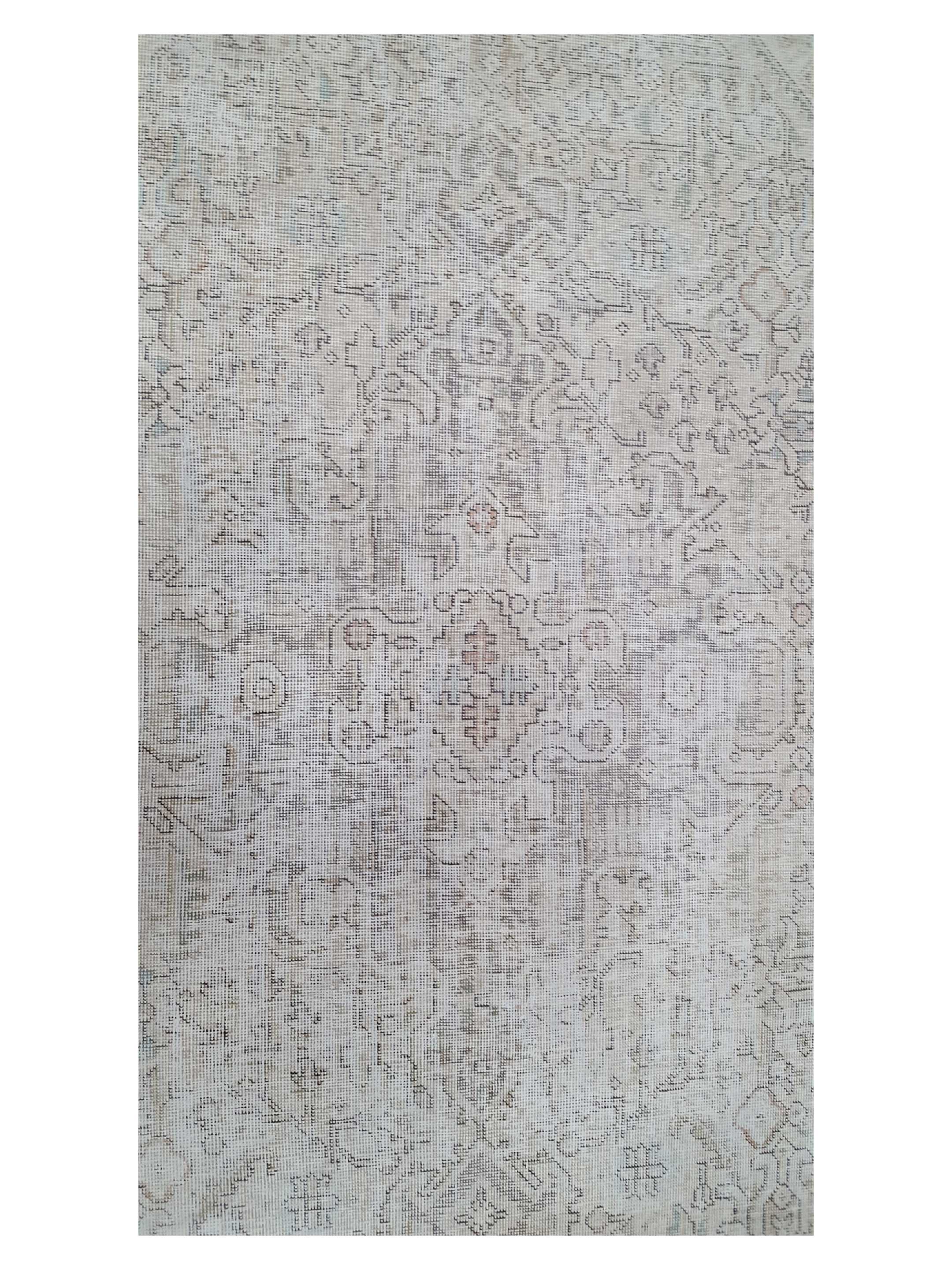 Vintage Hand Knotted Beige 7x9 - Image 5 of 6