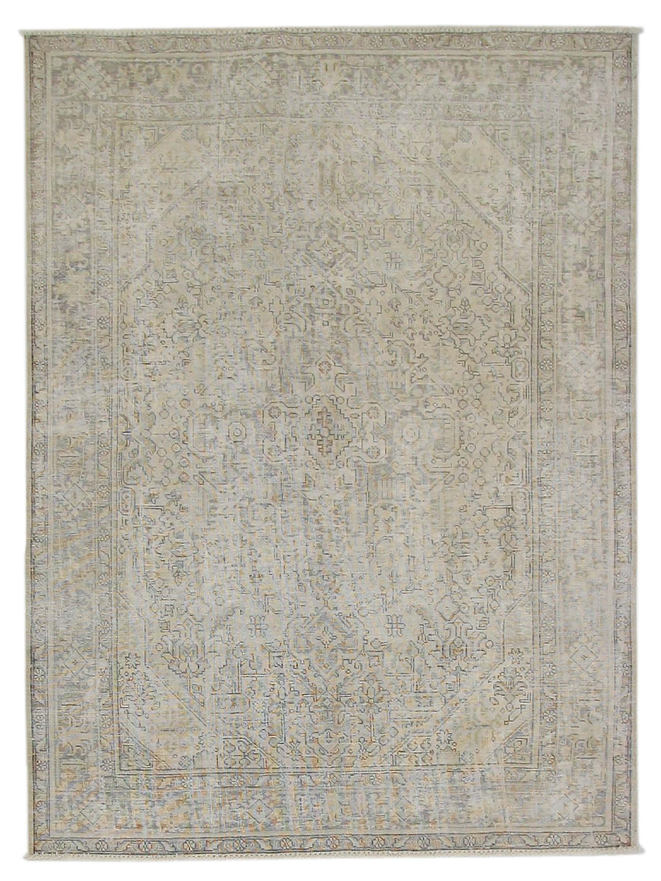 Vintage Hand Knotted Beige 7x9
