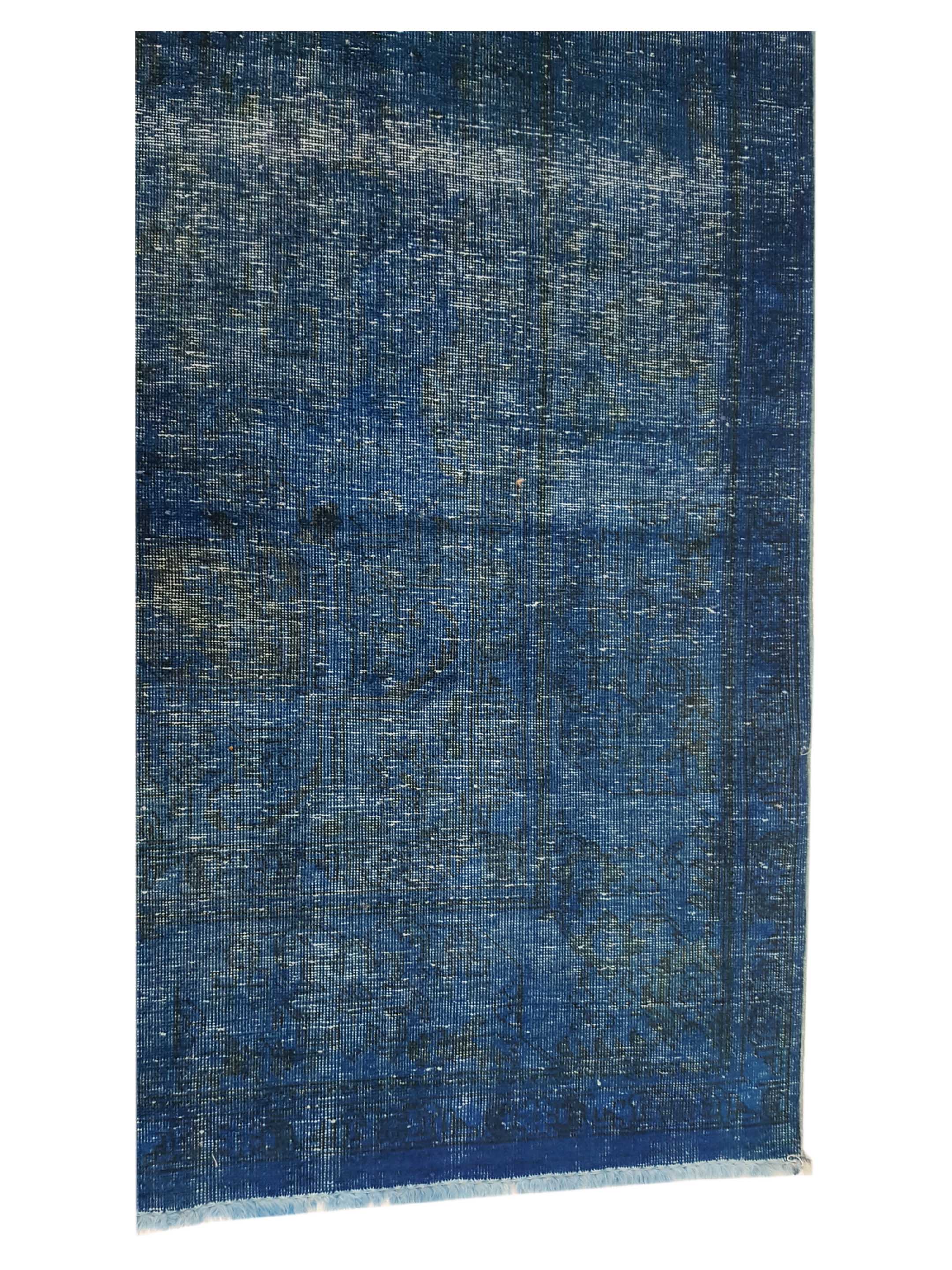 Overdyed Hand Knotted Blue 8x11 - Image 4 of 6