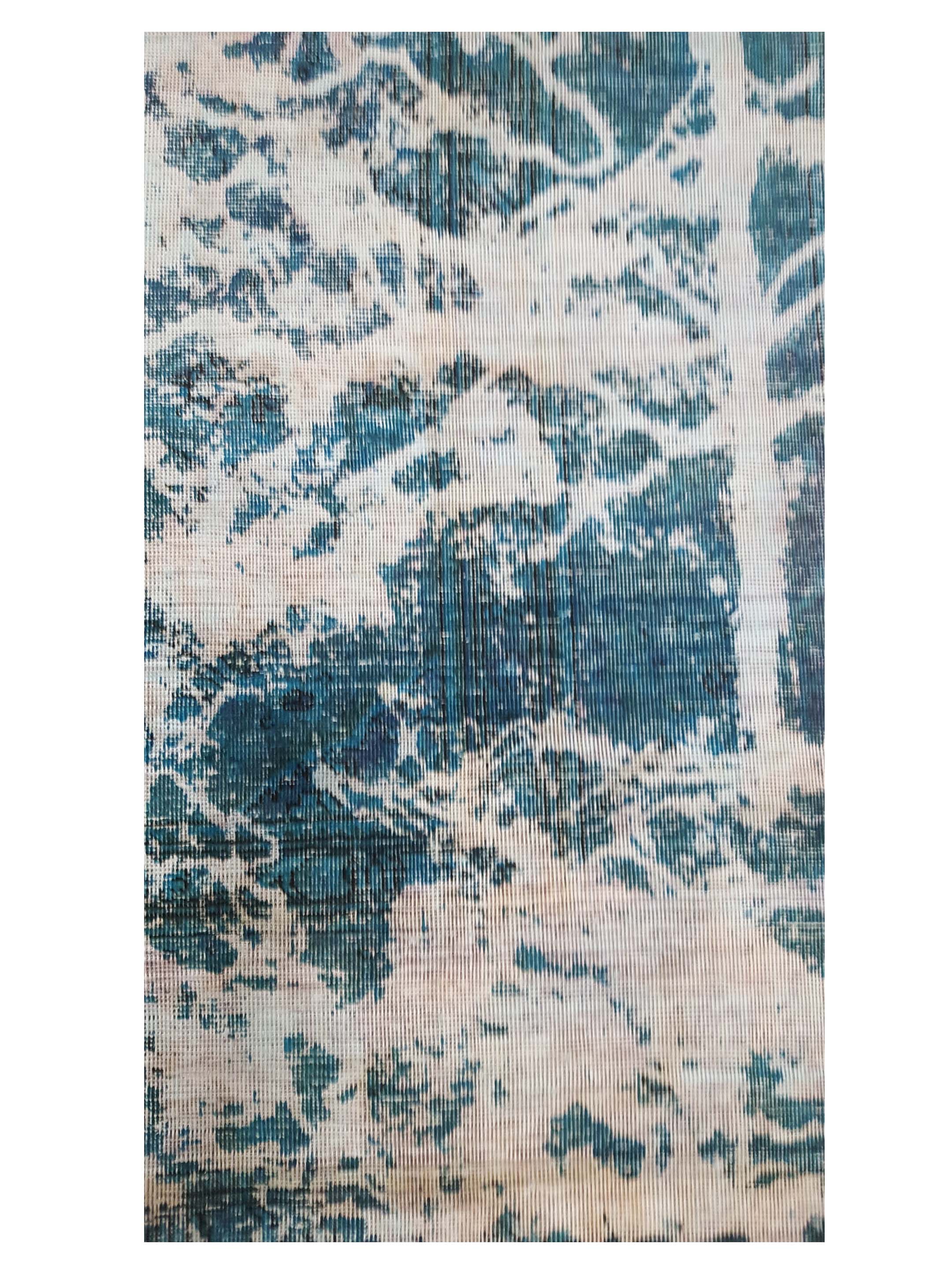 Overdyed Hand Knotted Lt.Green 9x12 - Image 4 of 5