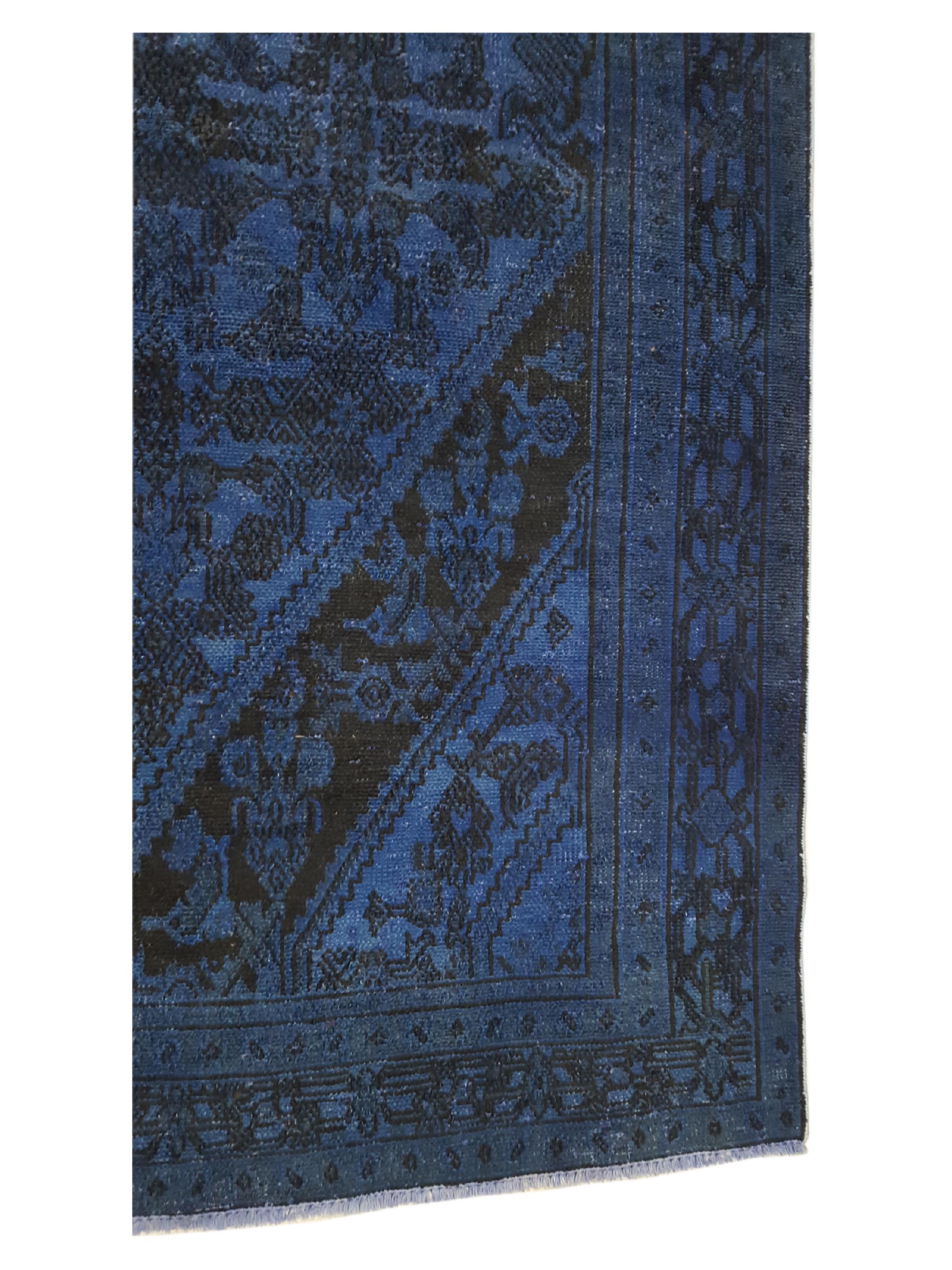 Overdyed Hand Knotted Blue 7x10 - Image 3 of 5