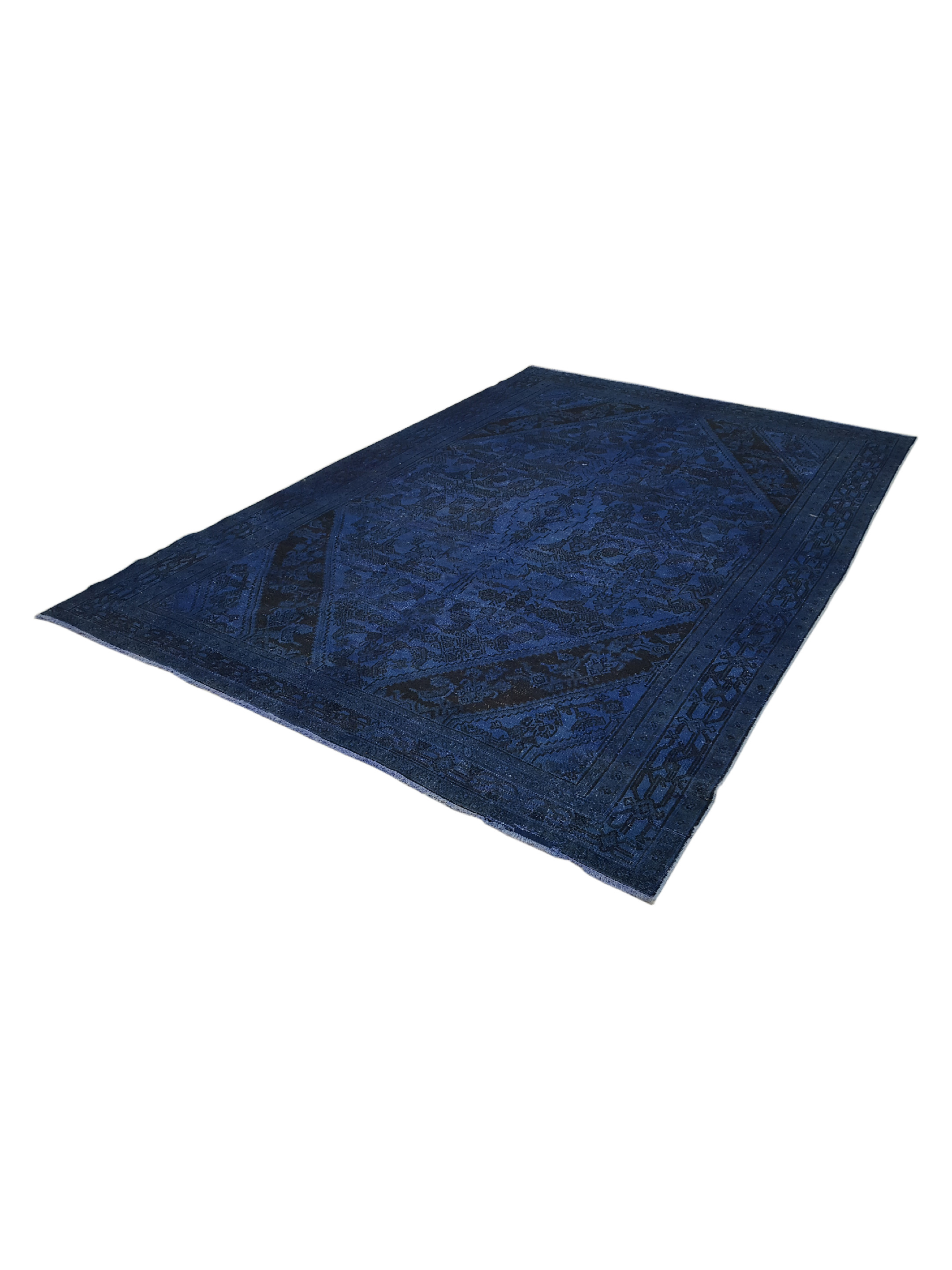 Overdyed Hand Knotted Blue 7x10 - Image 5 of 5