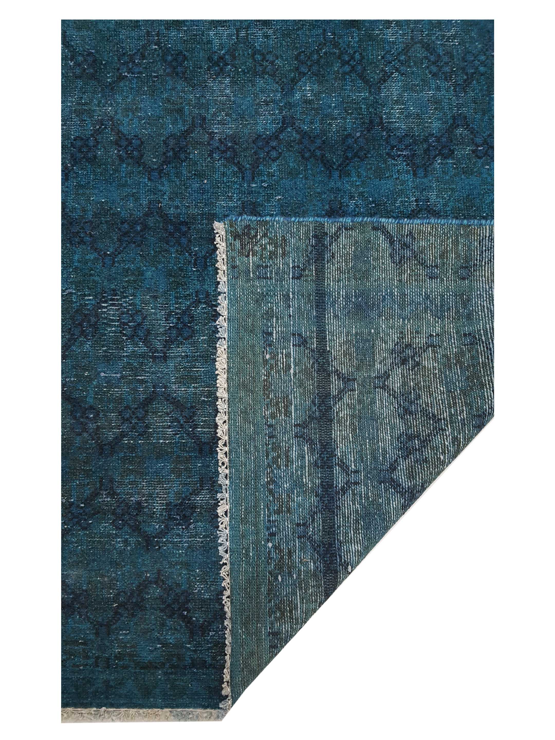 Vintage Hand Knotted Teal 5x8 - Image 2 of 2