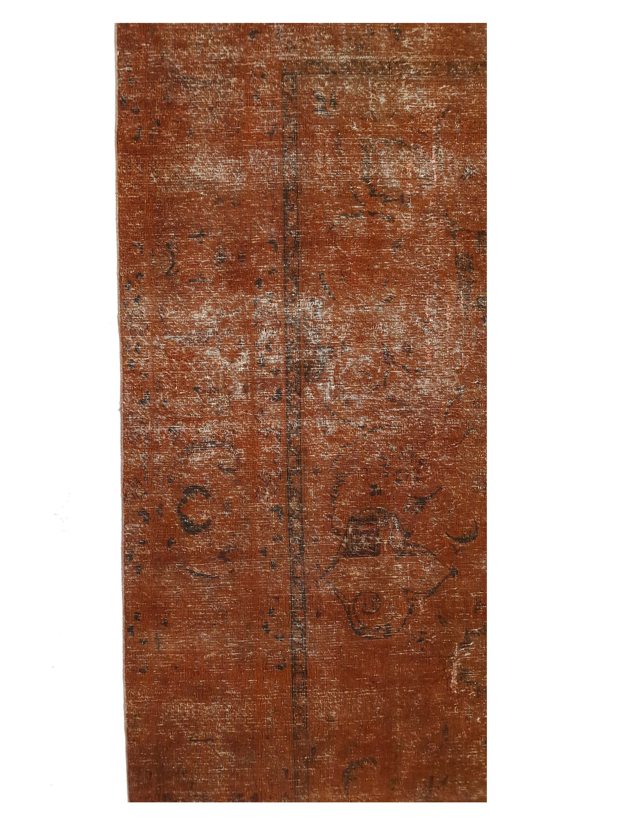 Overdyed Hand Knotted Orange 4x7 - Image 5 of 6