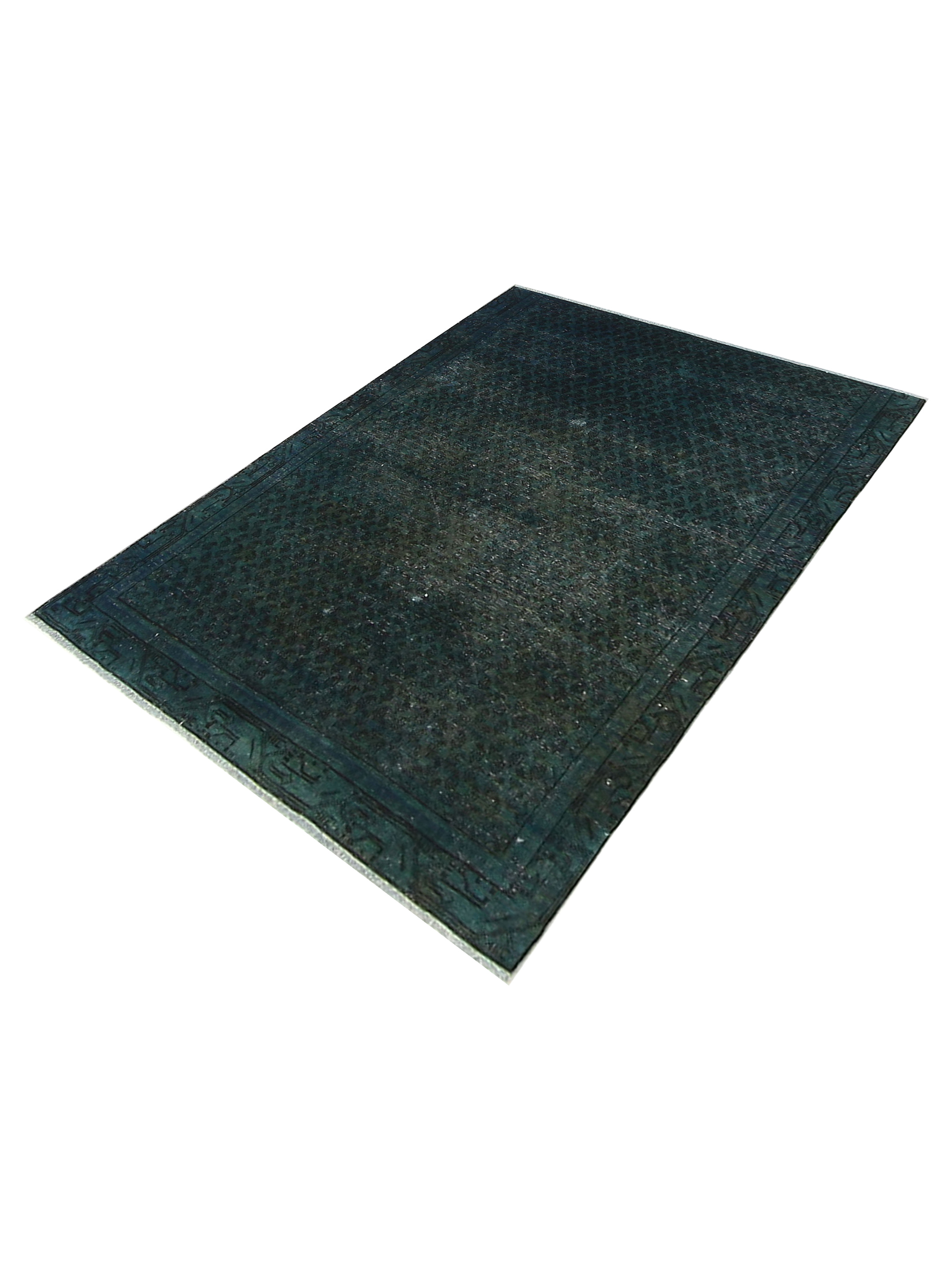 Overdyed Hand Knotted Green 4x6 - Image 6 of 6