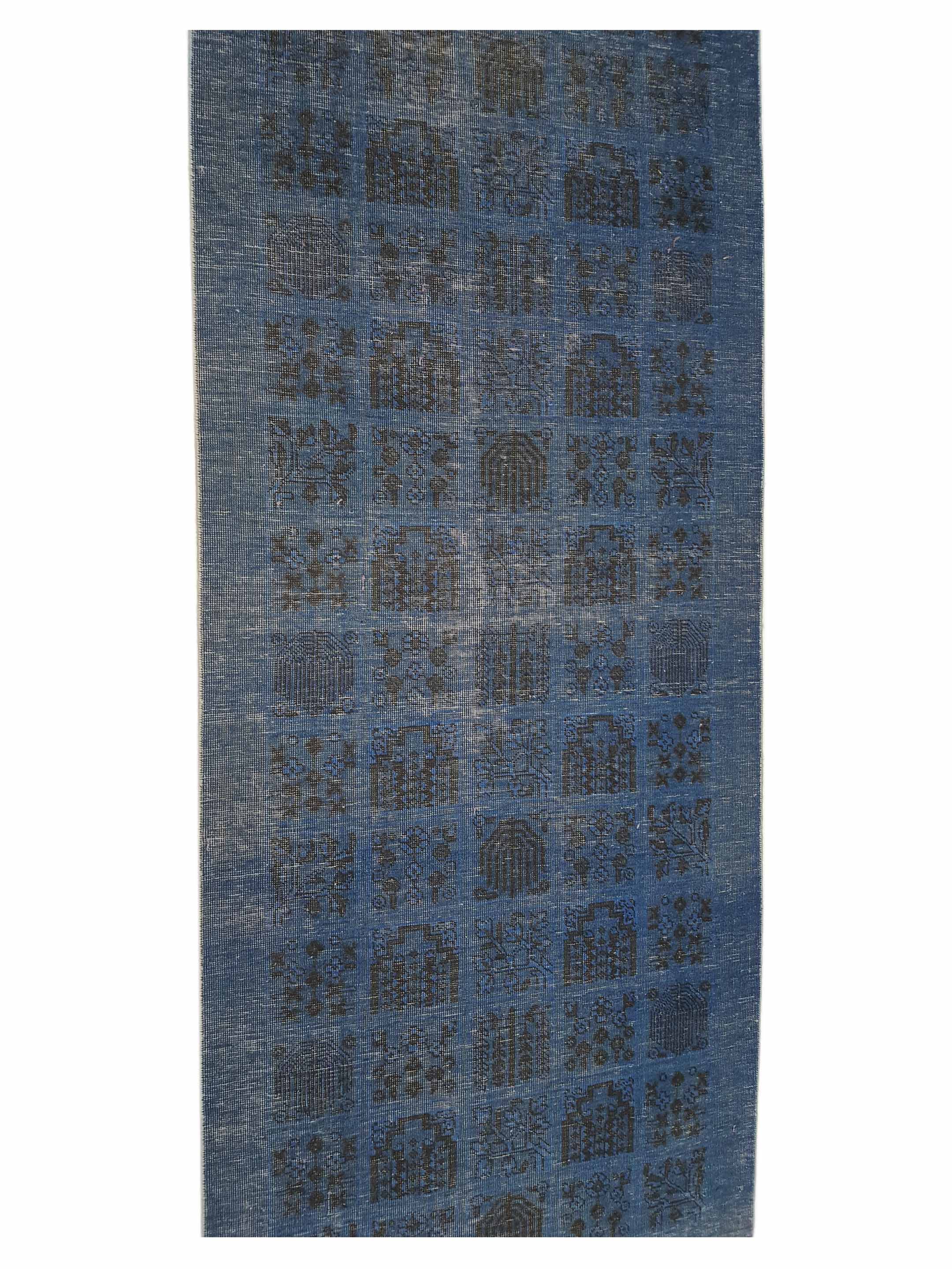 Vintage Hand Knotted Blue 3x12 - Image 5 of 6