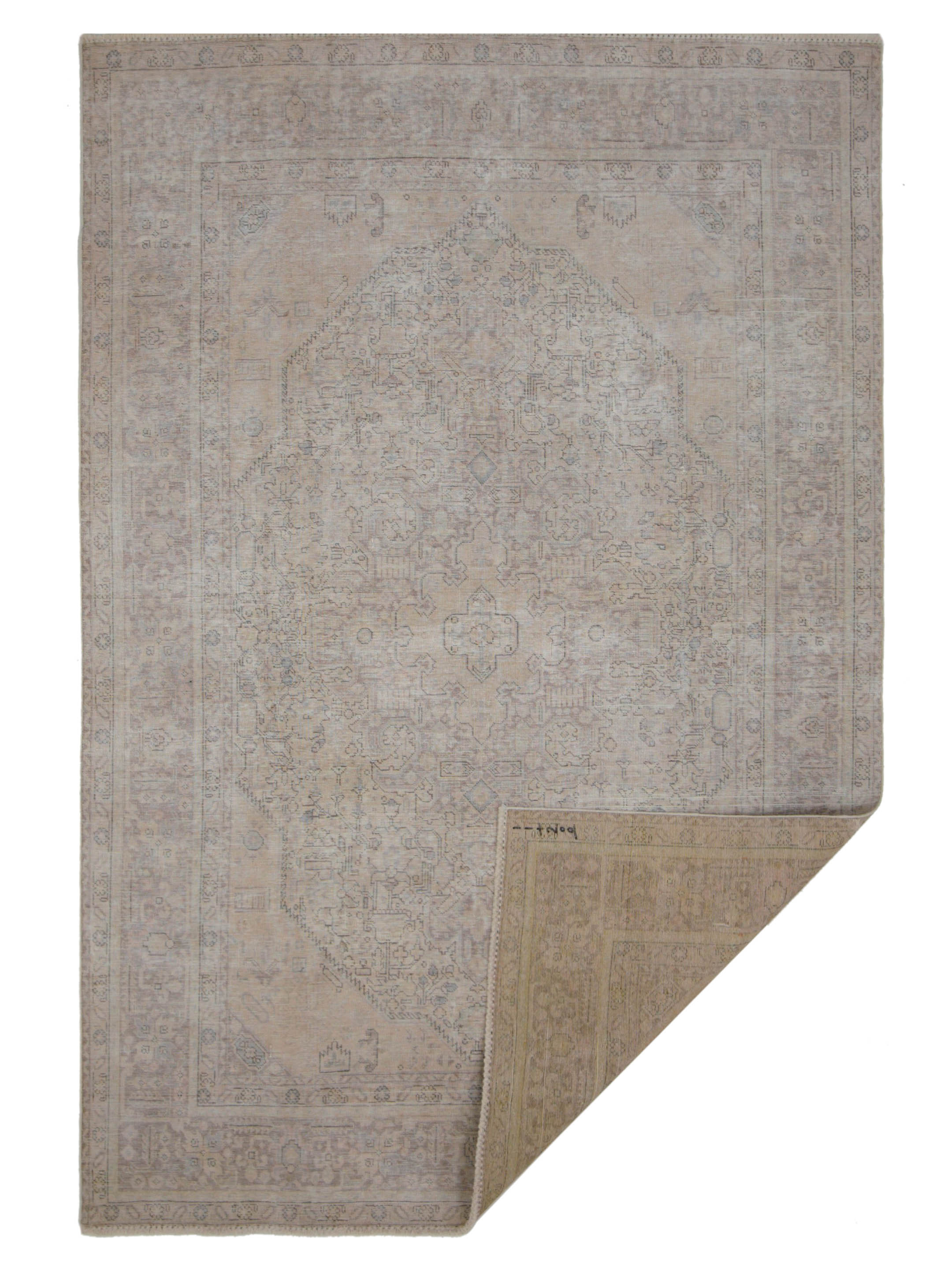 Vintage Hand Knotted Beige 6x9 - Image 5 of 5