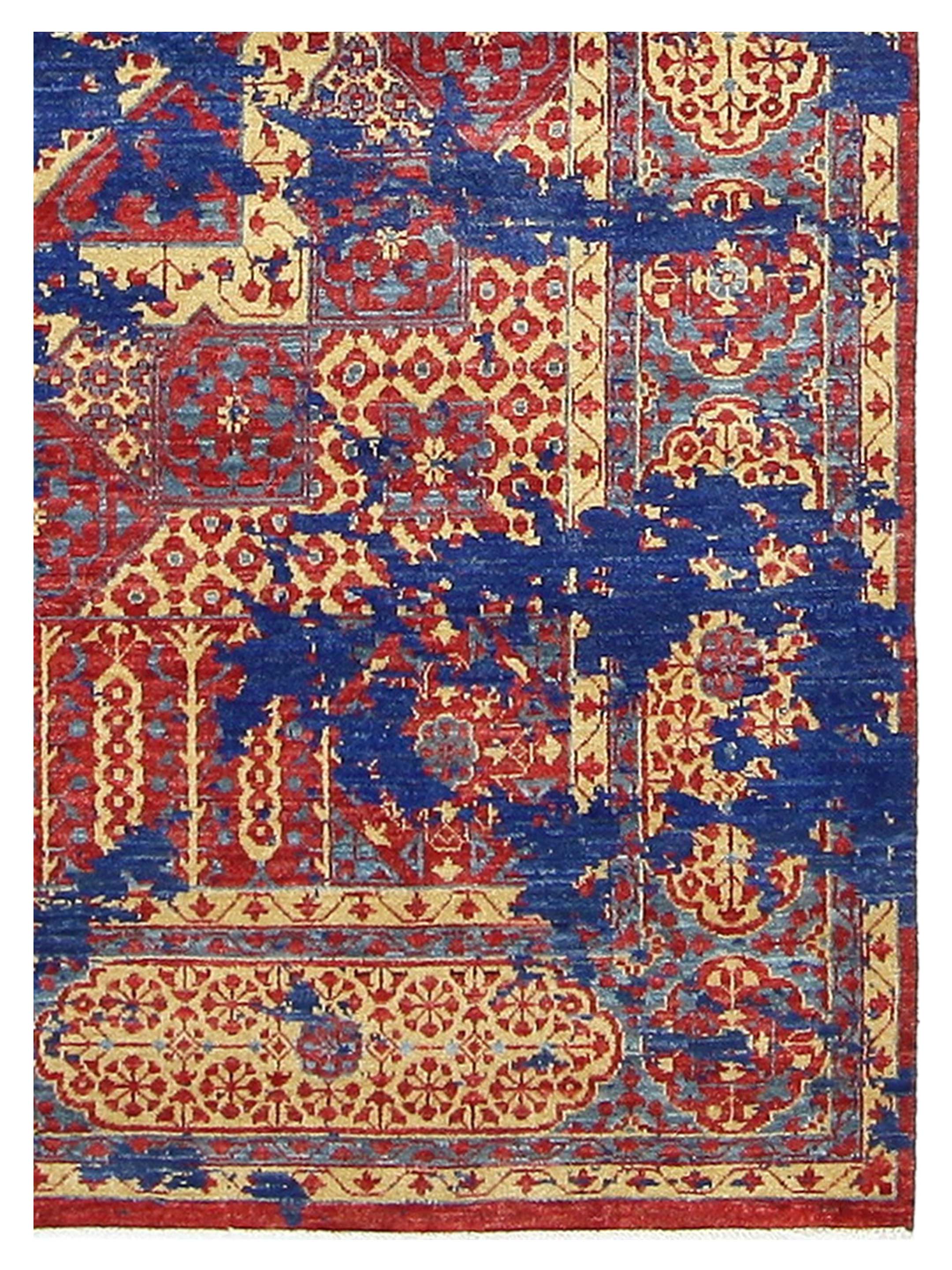 Modern Hand Knotted Navy 9x12 - Image 3 of 4