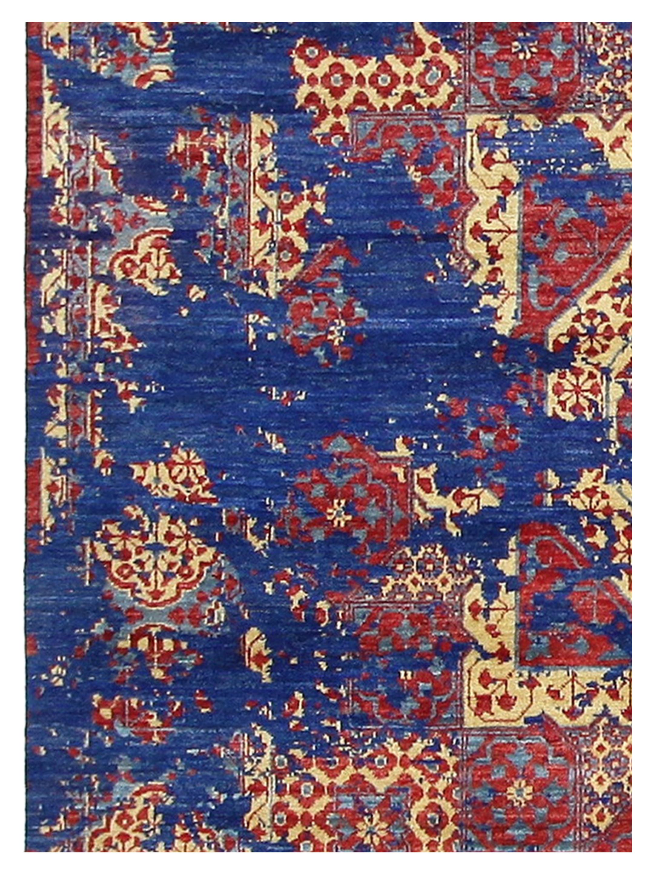 Modern Hand Knotted Navy 9x12 - Image 4 of 4
