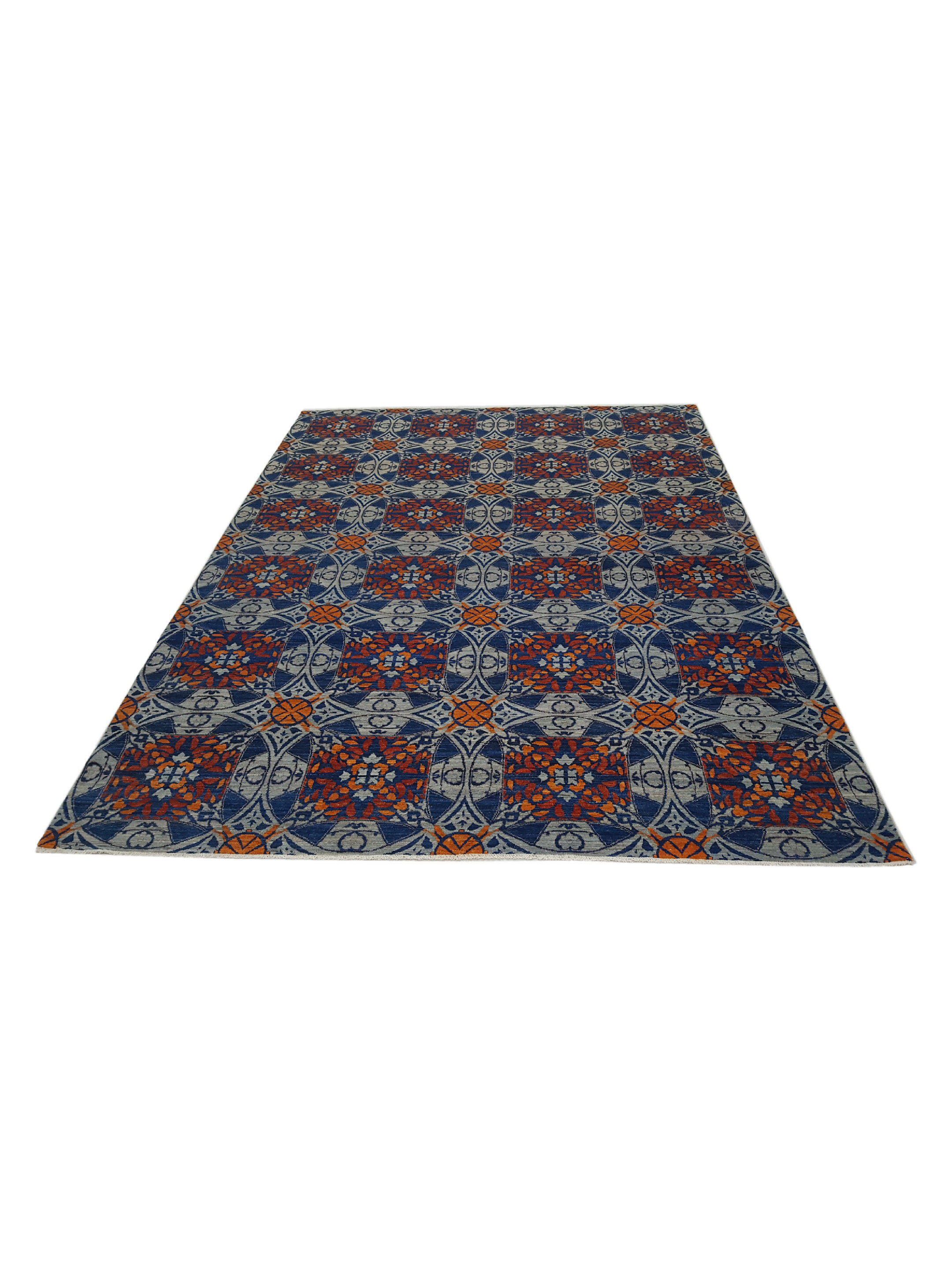 Modern Hand Knotted Blue 10x14 - Image 2 of 6