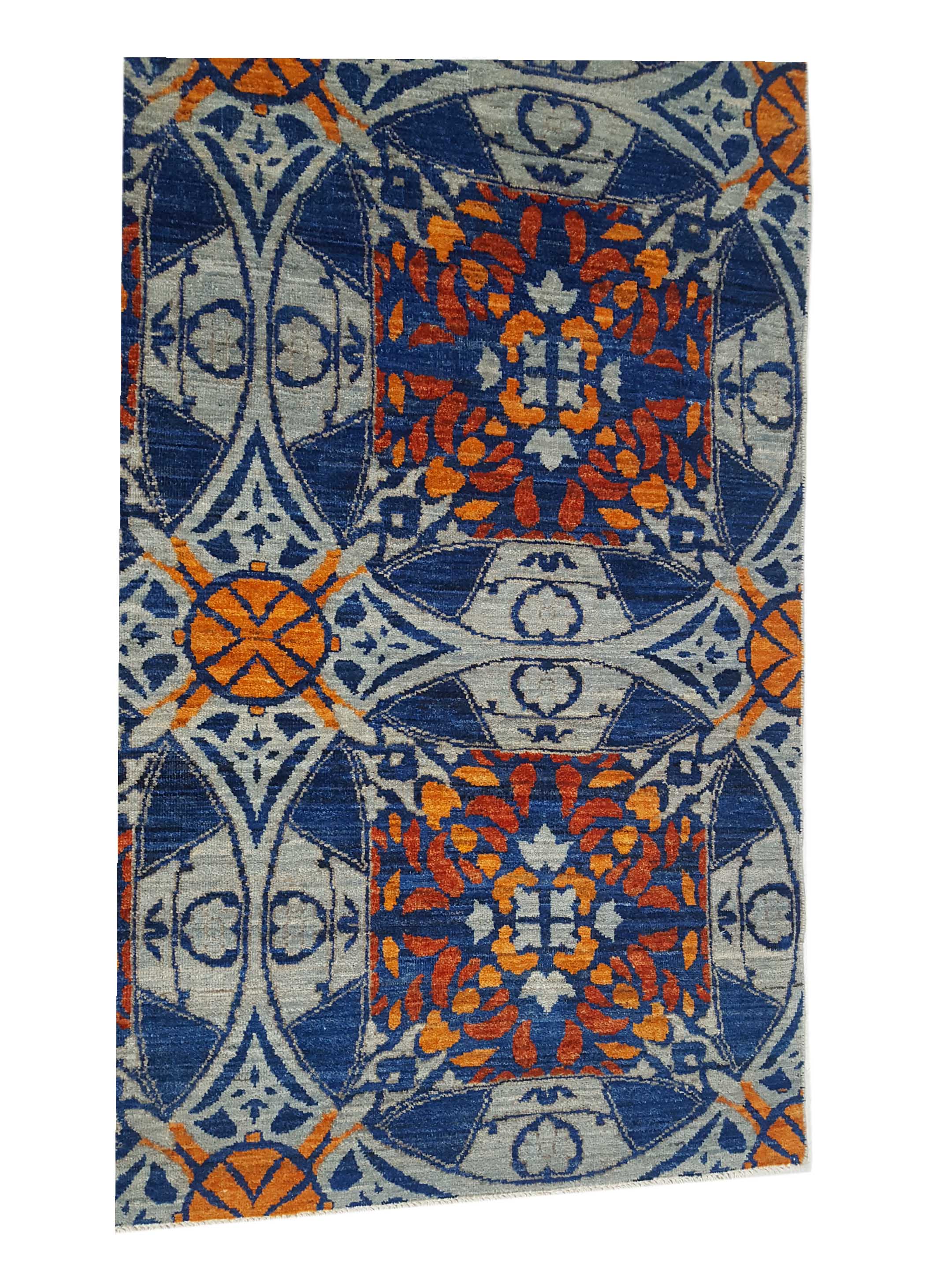 Modern Hand Knotted Blue 10x14 - Image 4 of 6