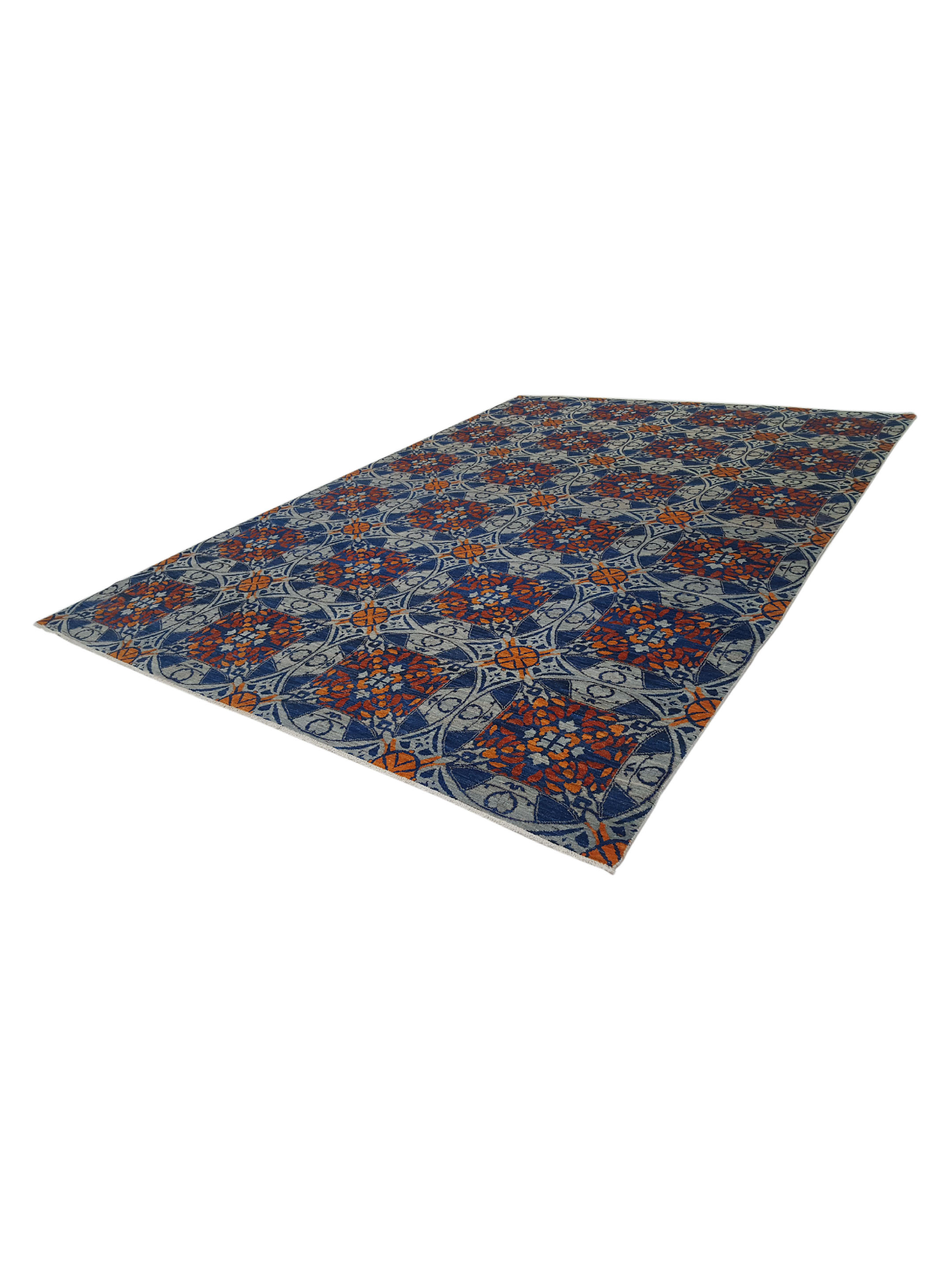 Modern Hand Knotted Blue 10x14 - Image 6 of 6