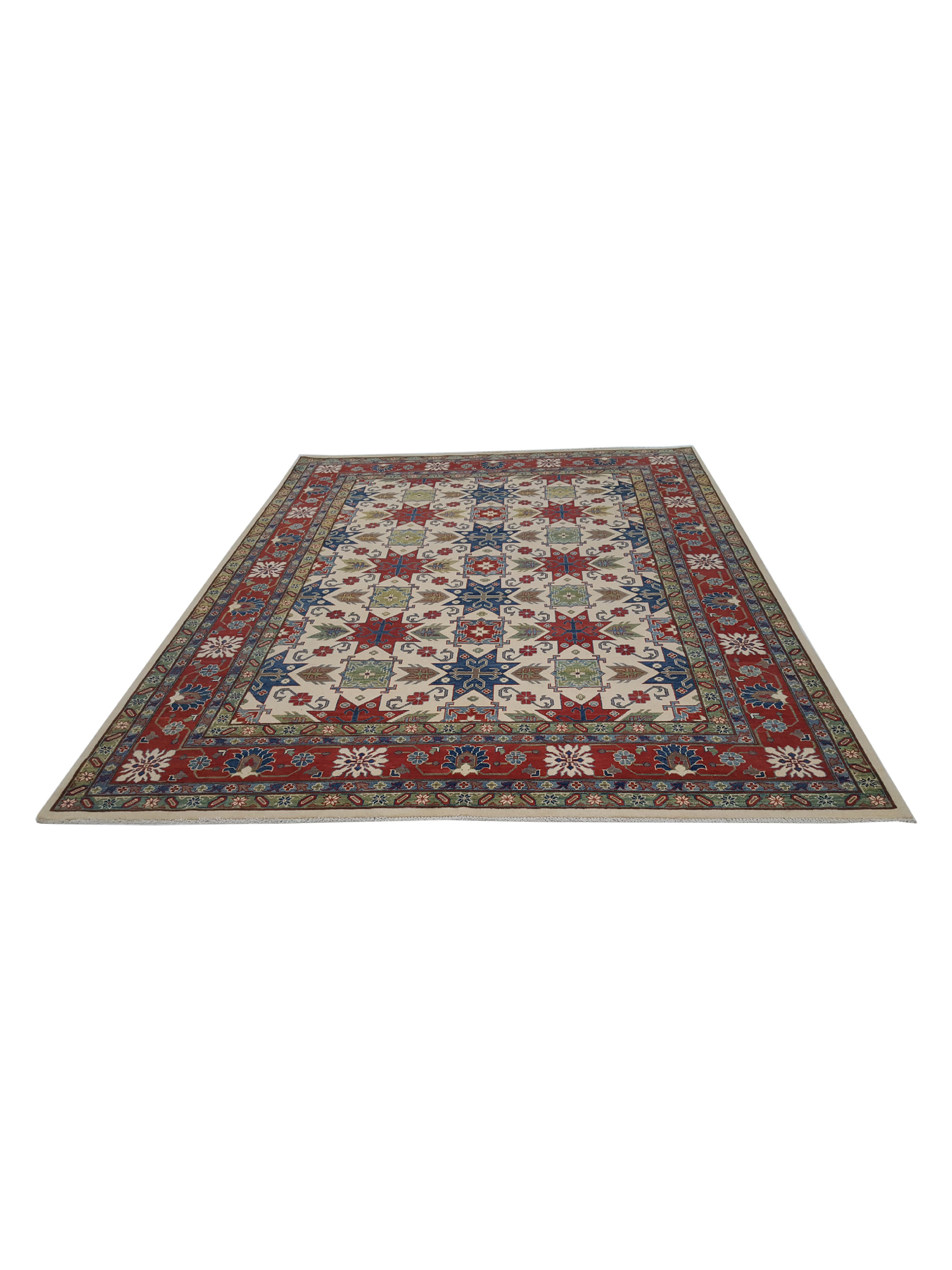 Kazak Hand Knotted Ivory 9x12 - Image 2 of 6