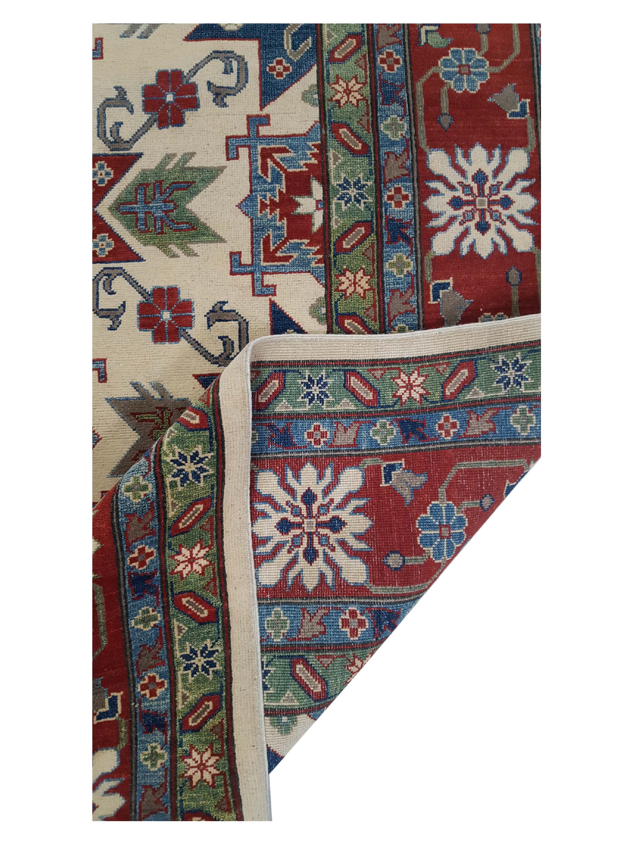 Kazak Hand Knotted Ivory 9x12 - Image 3 of 6