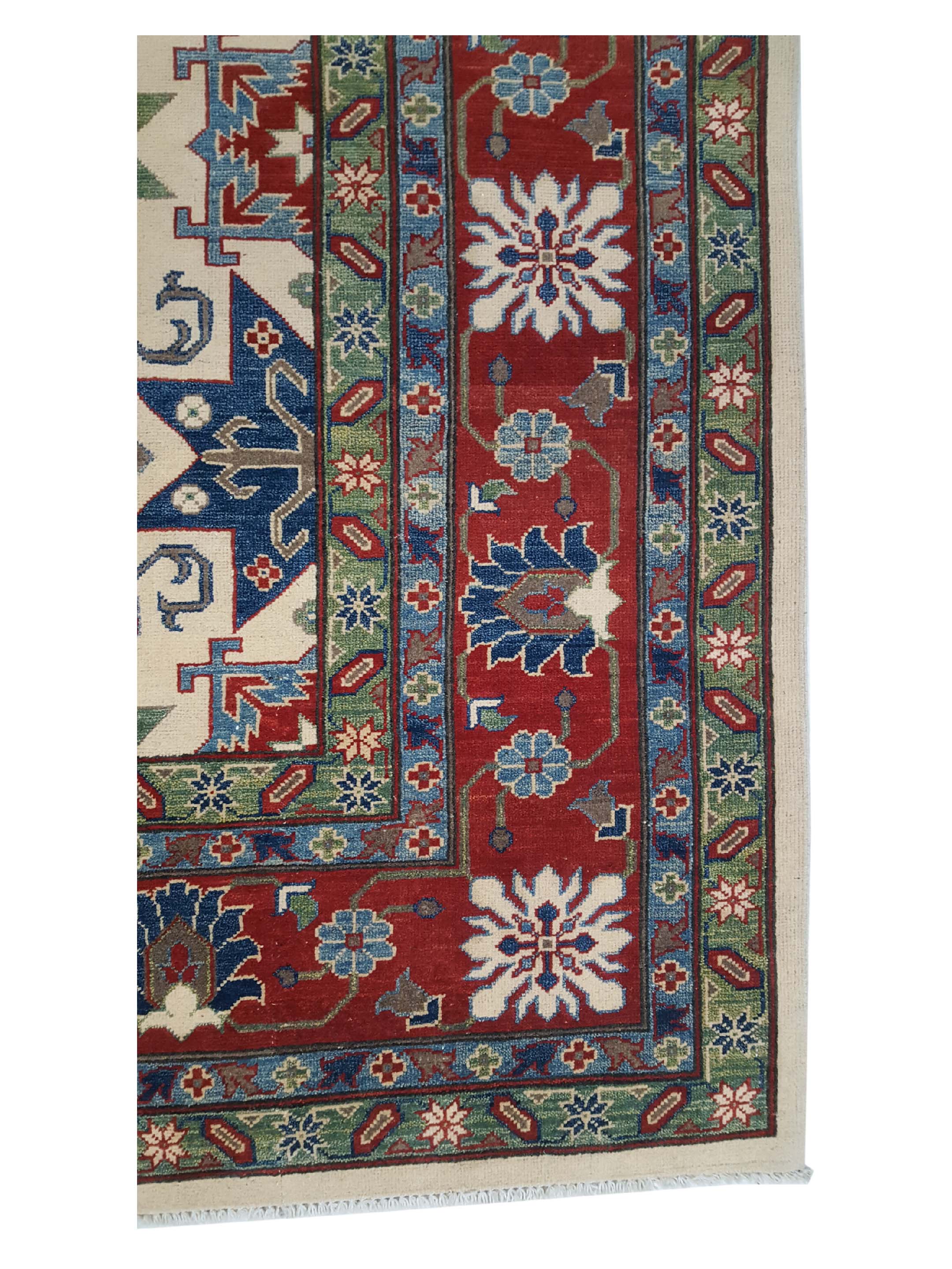 Kazak Hand Knotted Ivory 9x12 - Image 4 of 6