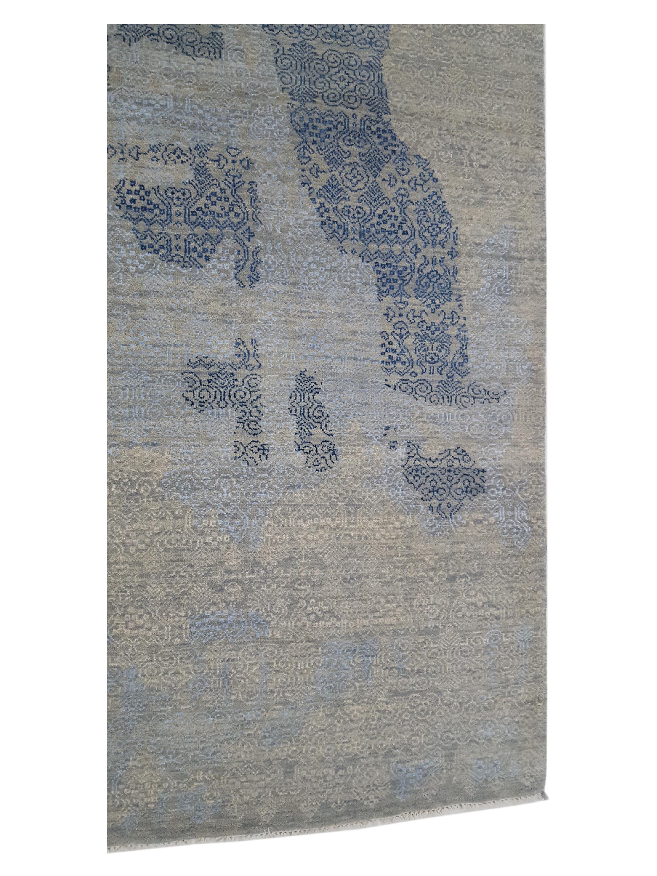 Erase Hand Knotted Blue 8x10 - Image 4 of 6