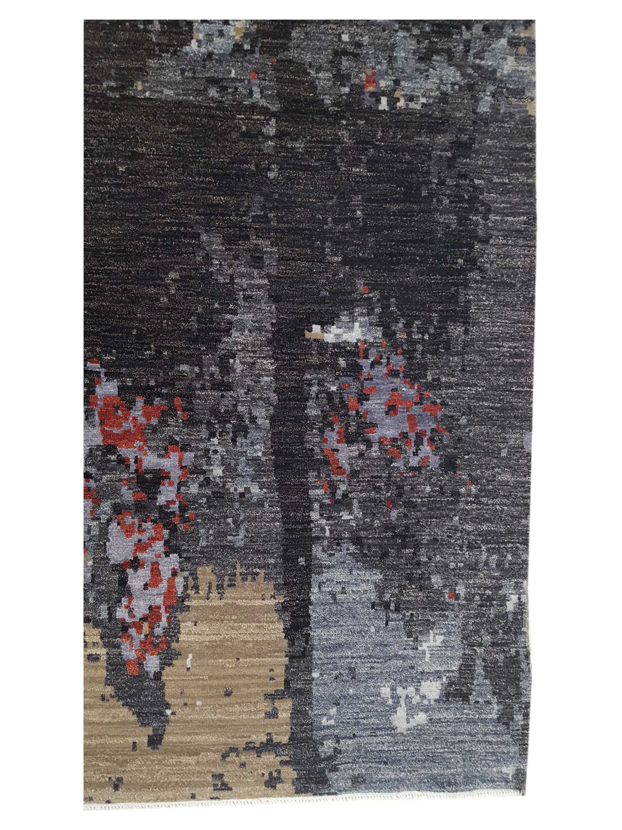 Galaxy Hand Knotted Black 9x12 - Image 4 of 6