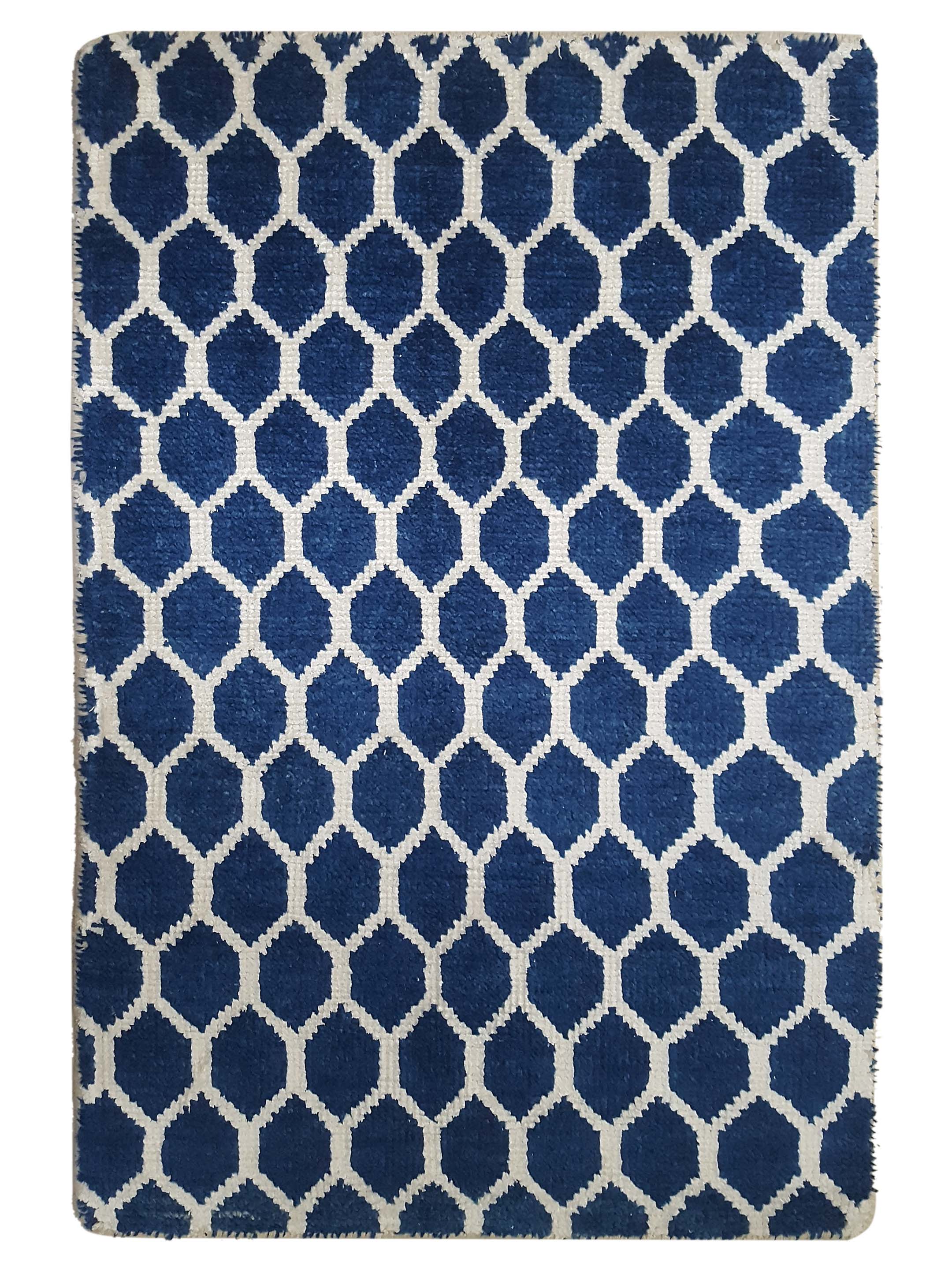 Modern Hand Knotted Blue