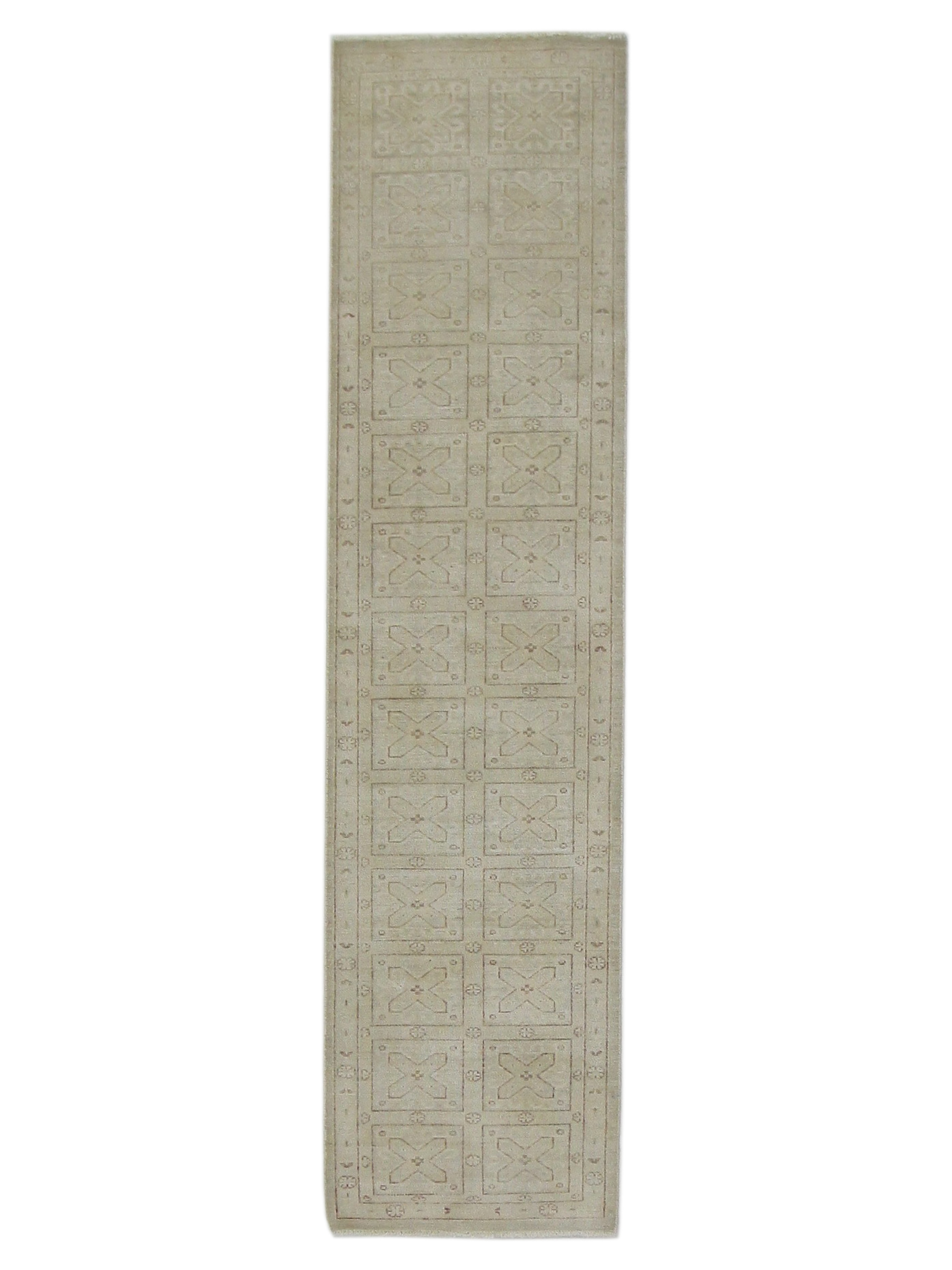 Khotan Hand Knotted Ivory 3x11