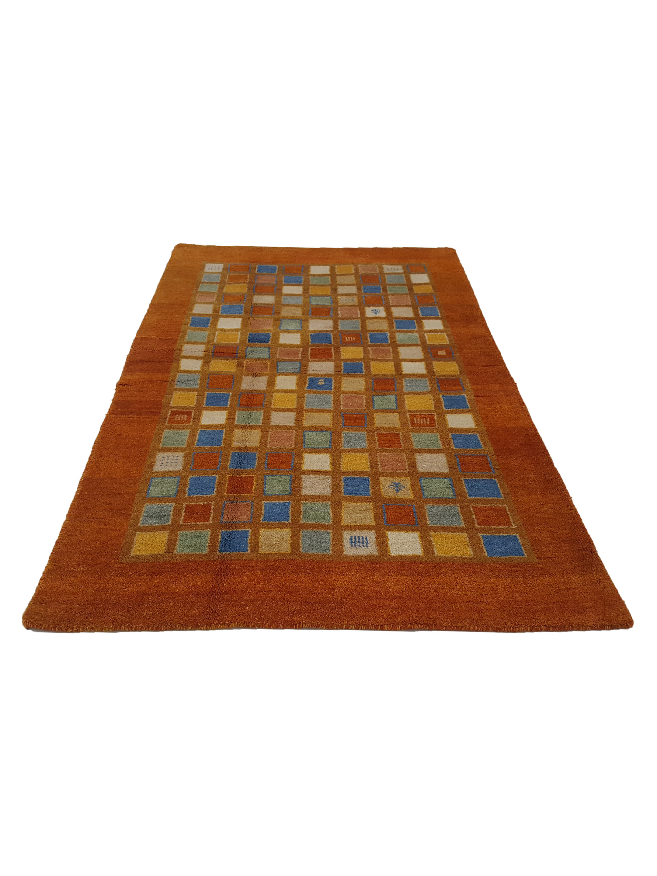 Gabbeh Hand Knotted Orange 5x8 - Image 2 of 6