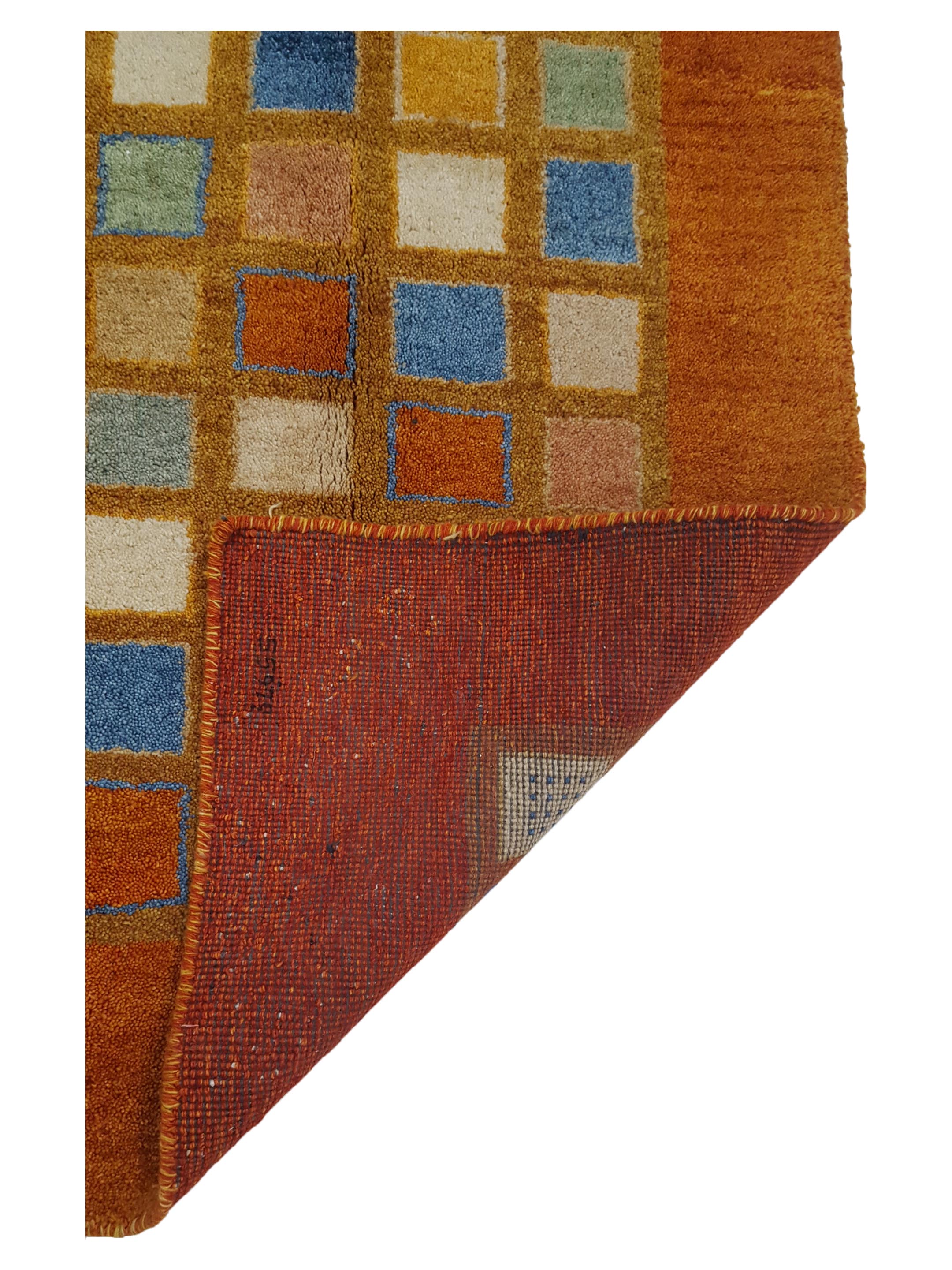 Gabbeh Hand Knotted Orange 5x8 - Image 3 of 6