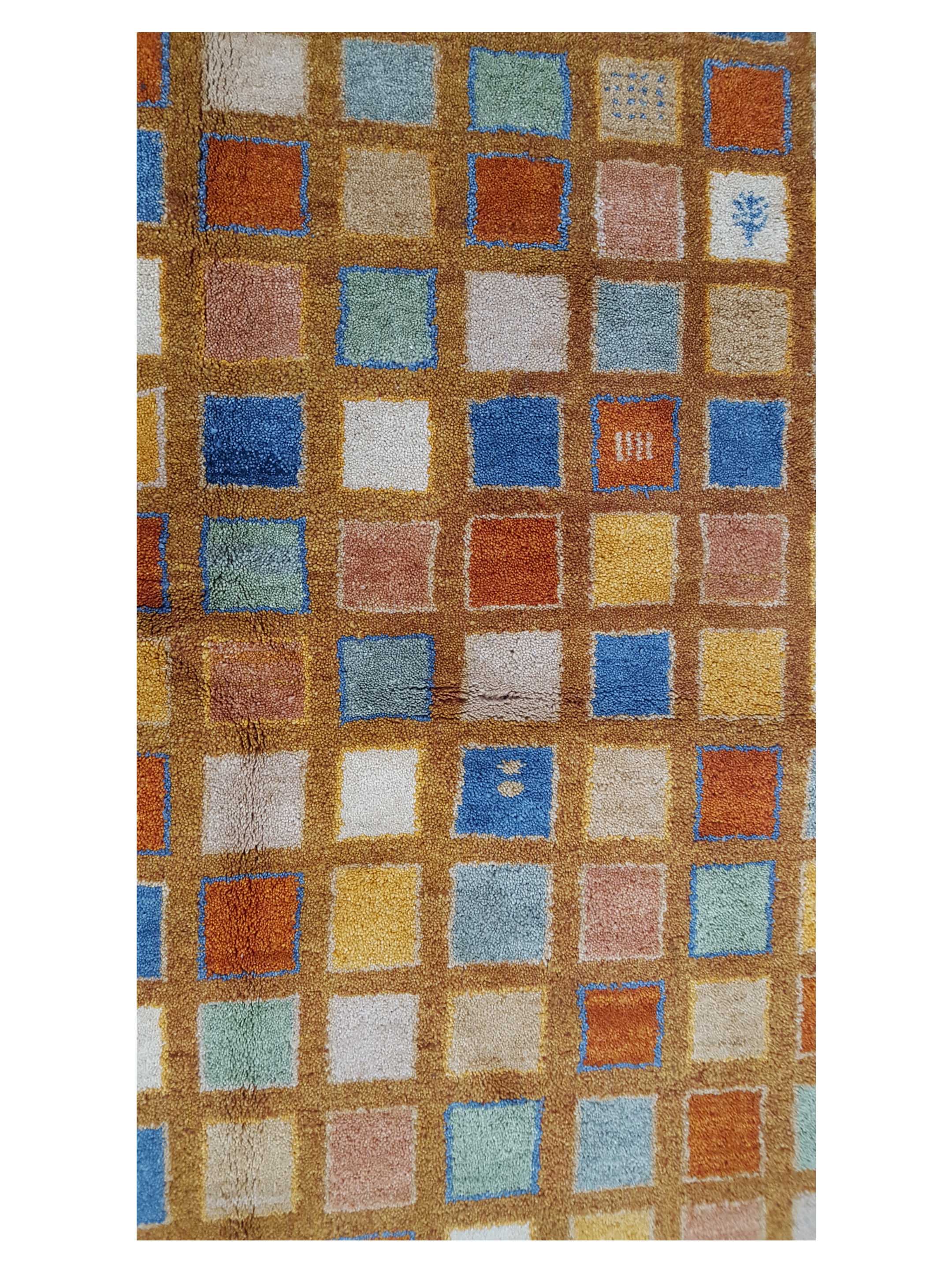 Gabbeh Hand Knotted Orange 5x8 - Image 5 of 6