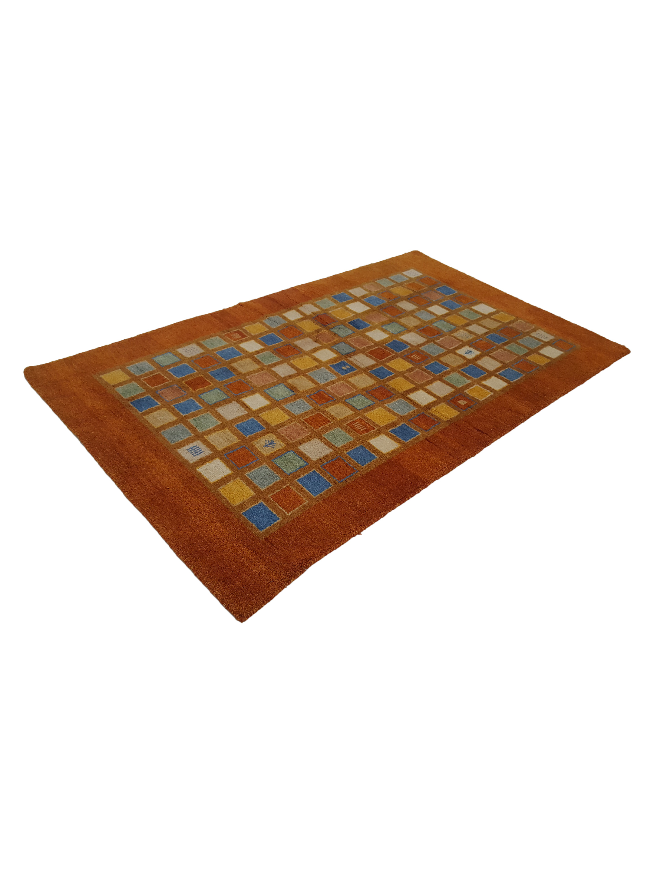 Gabbeh Hand Knotted Orange 5x8 - Image 6 of 6