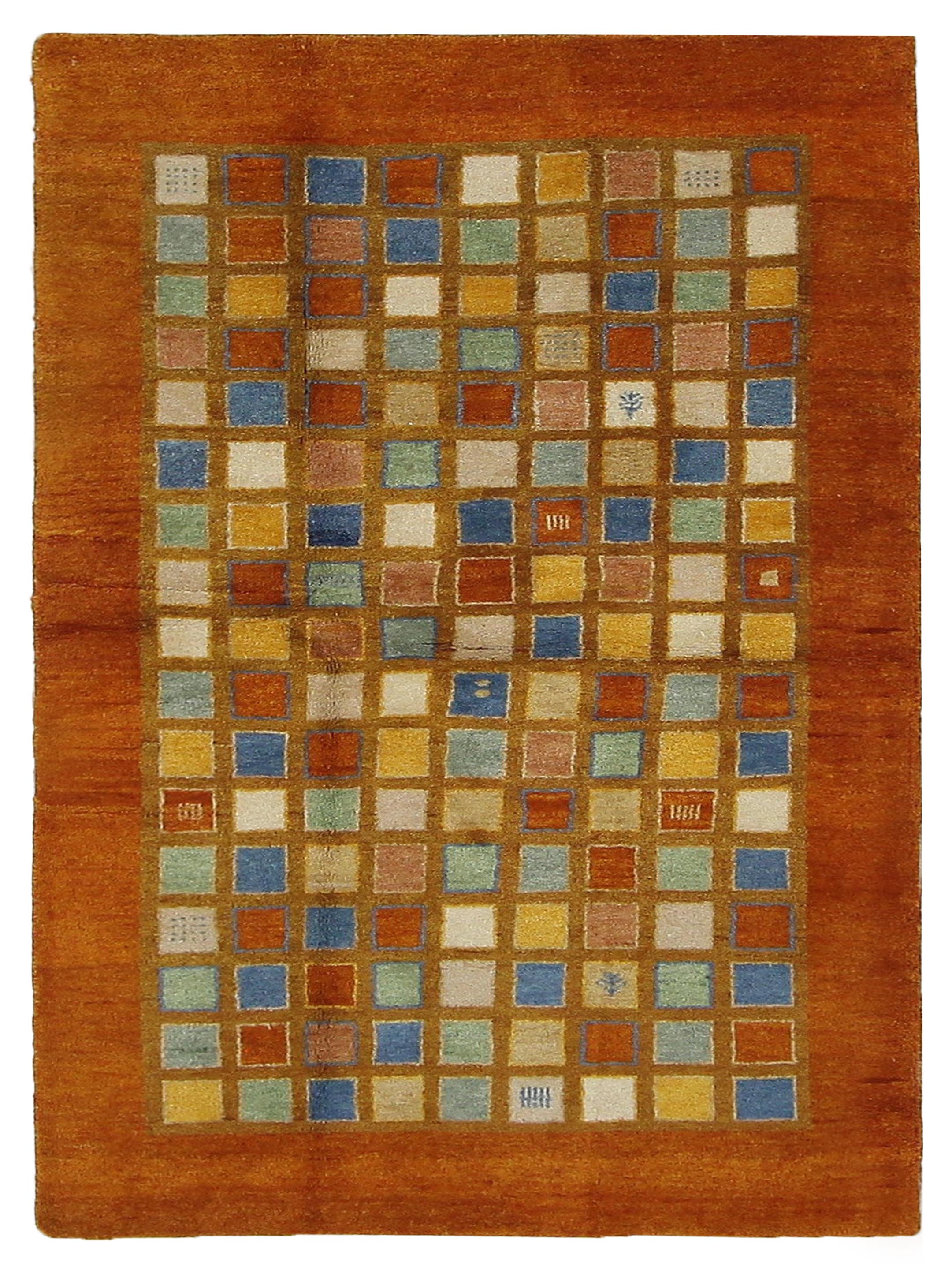 Gabbeh Hand Knotted Orange 5x8