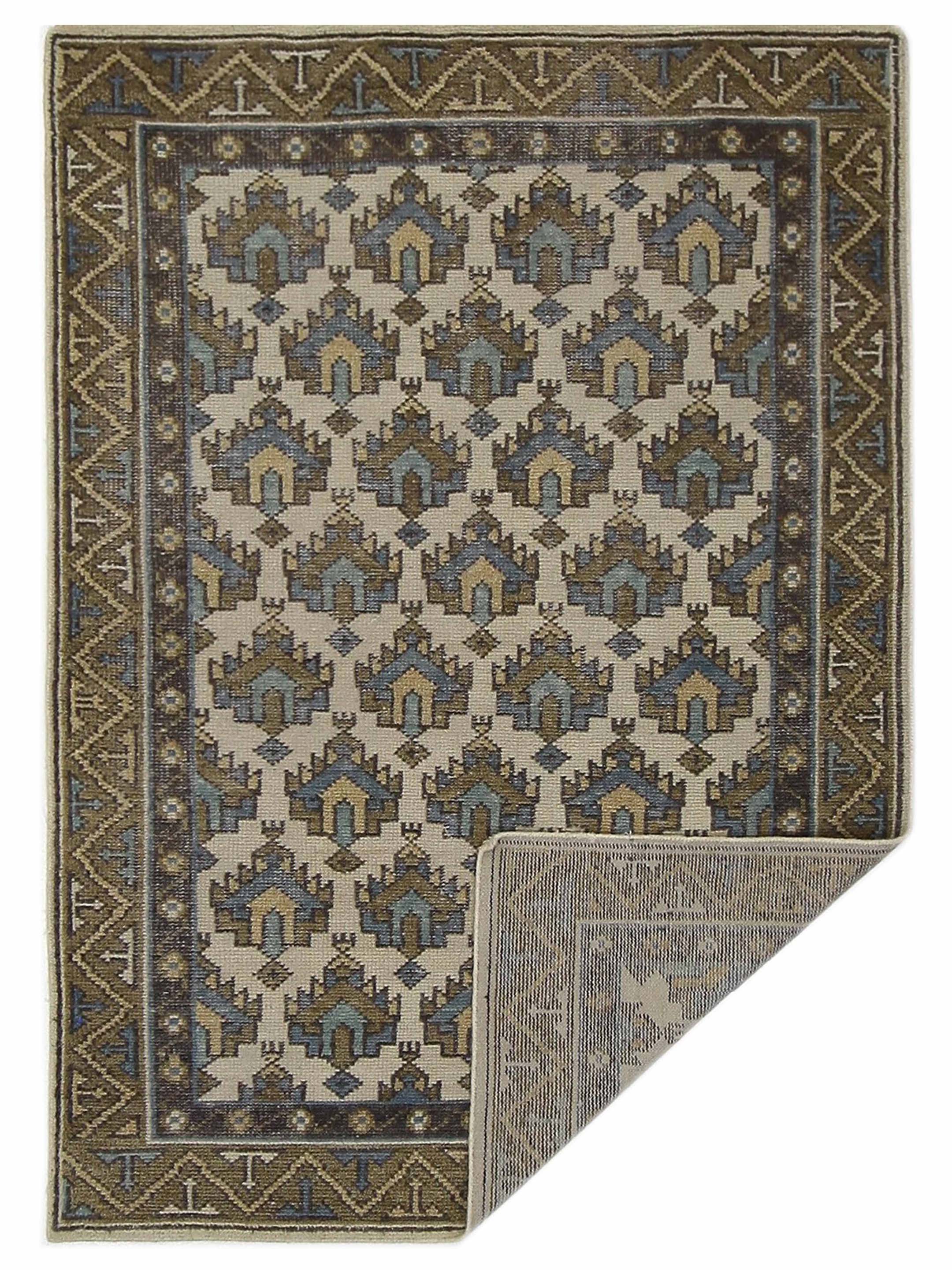 Caucasian Hand Knotted Ivory 5x7 - Image 6 of 6