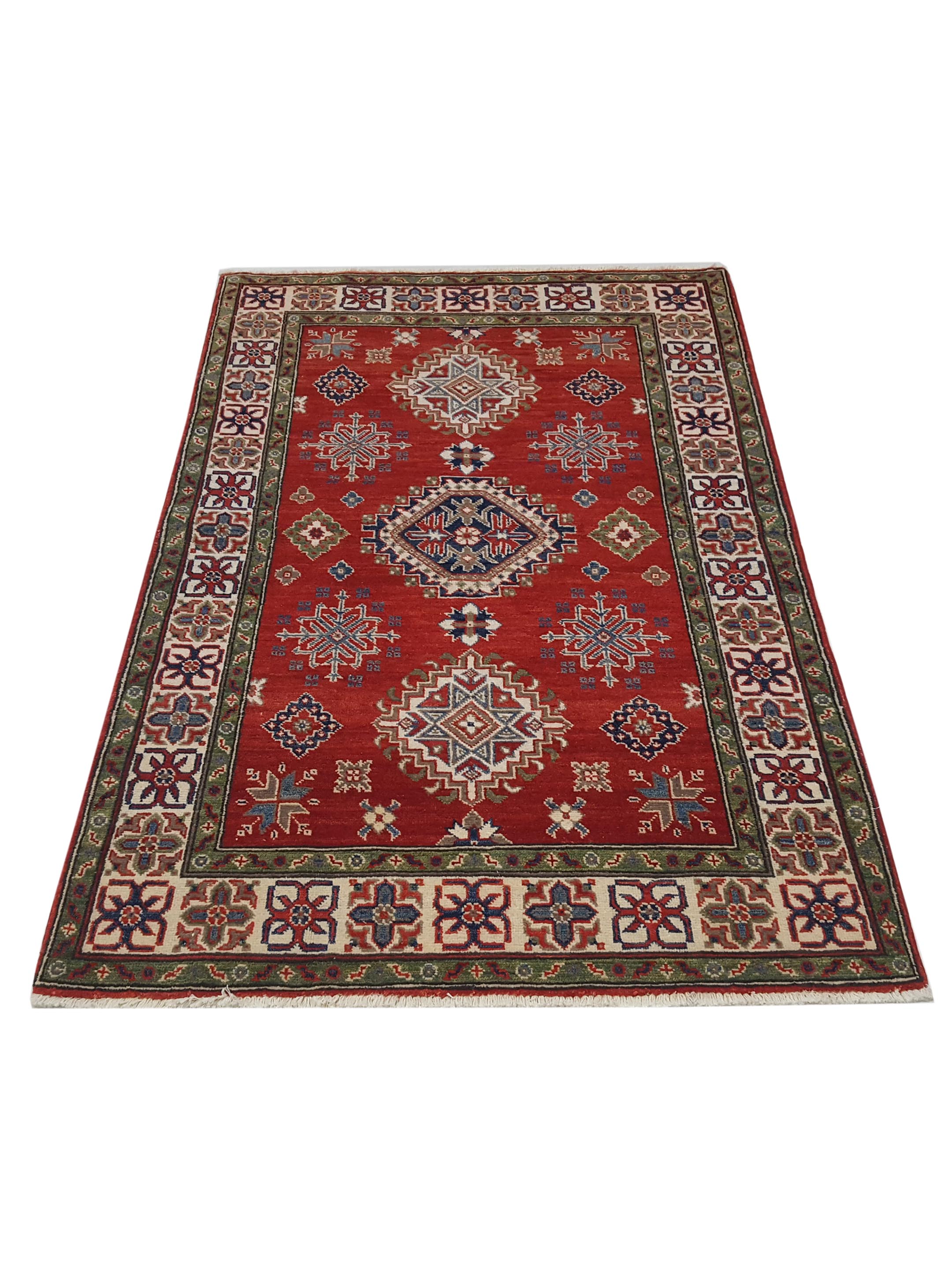 Kazak Hand Knotted Red 4x6 - Image 2 of 6