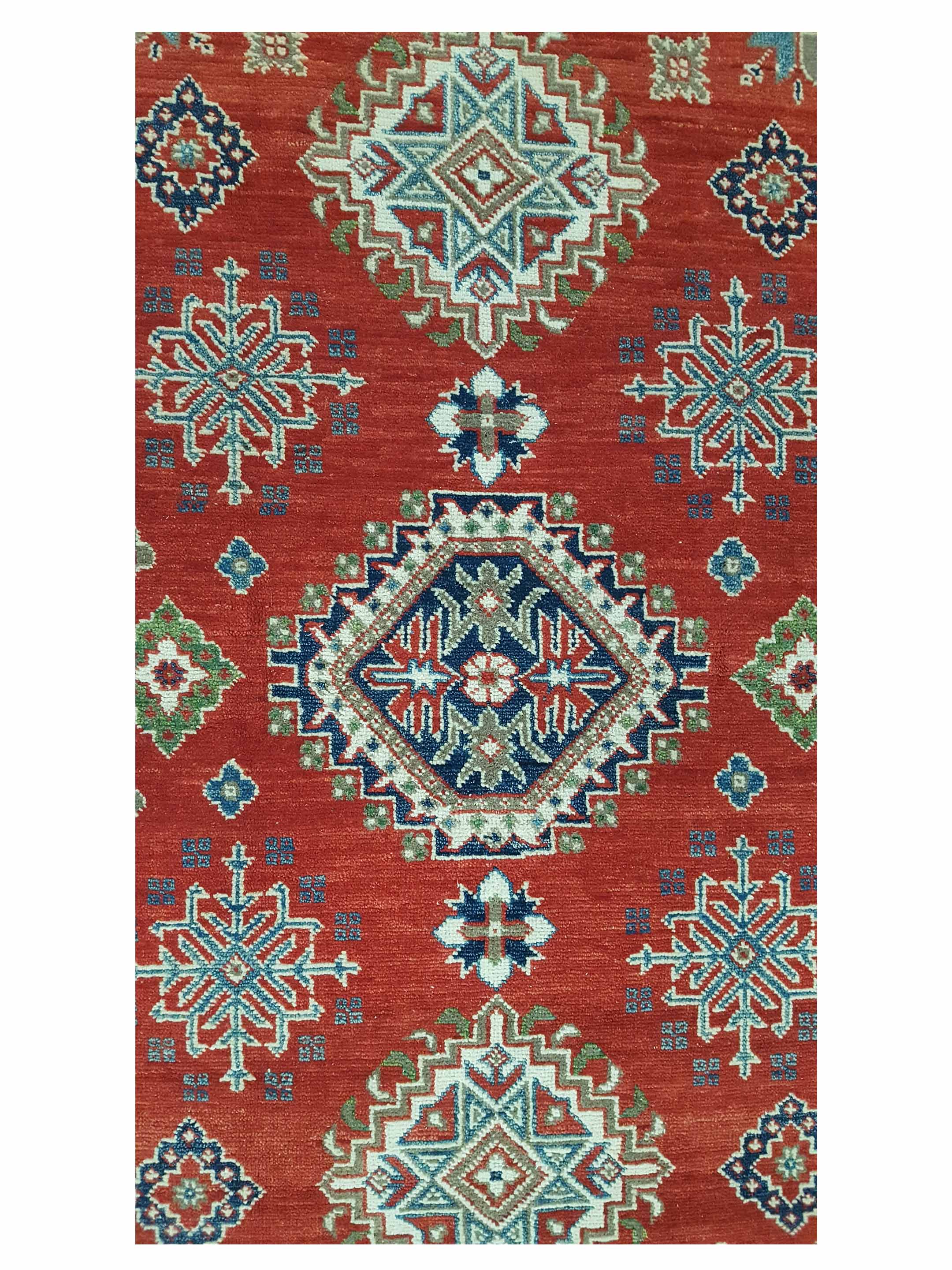 Kazak Hand Knotted Red 4x6 - Image 5 of 6