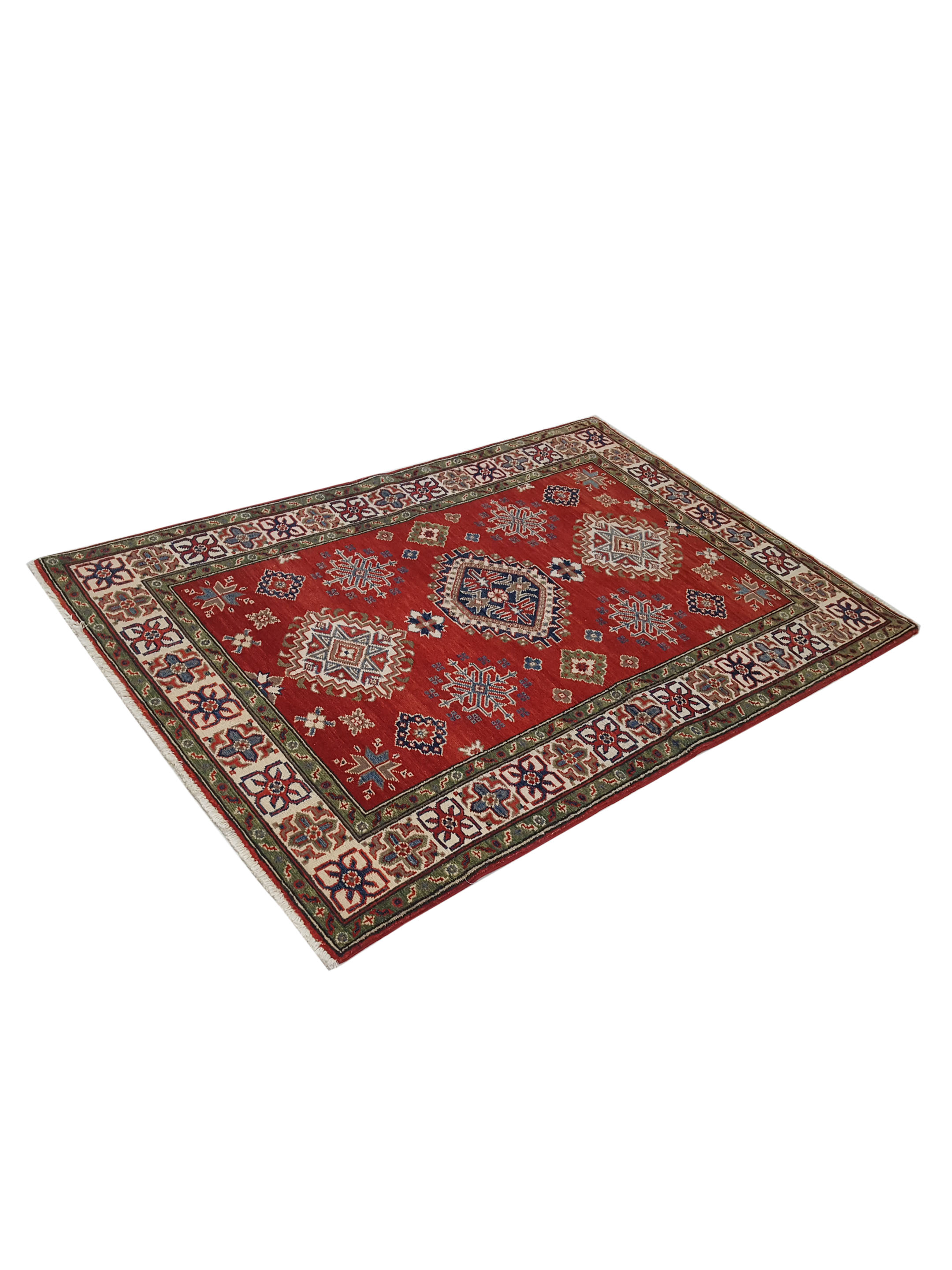 Kazak Hand Knotted Red 4x6 - Image 6 of 6
