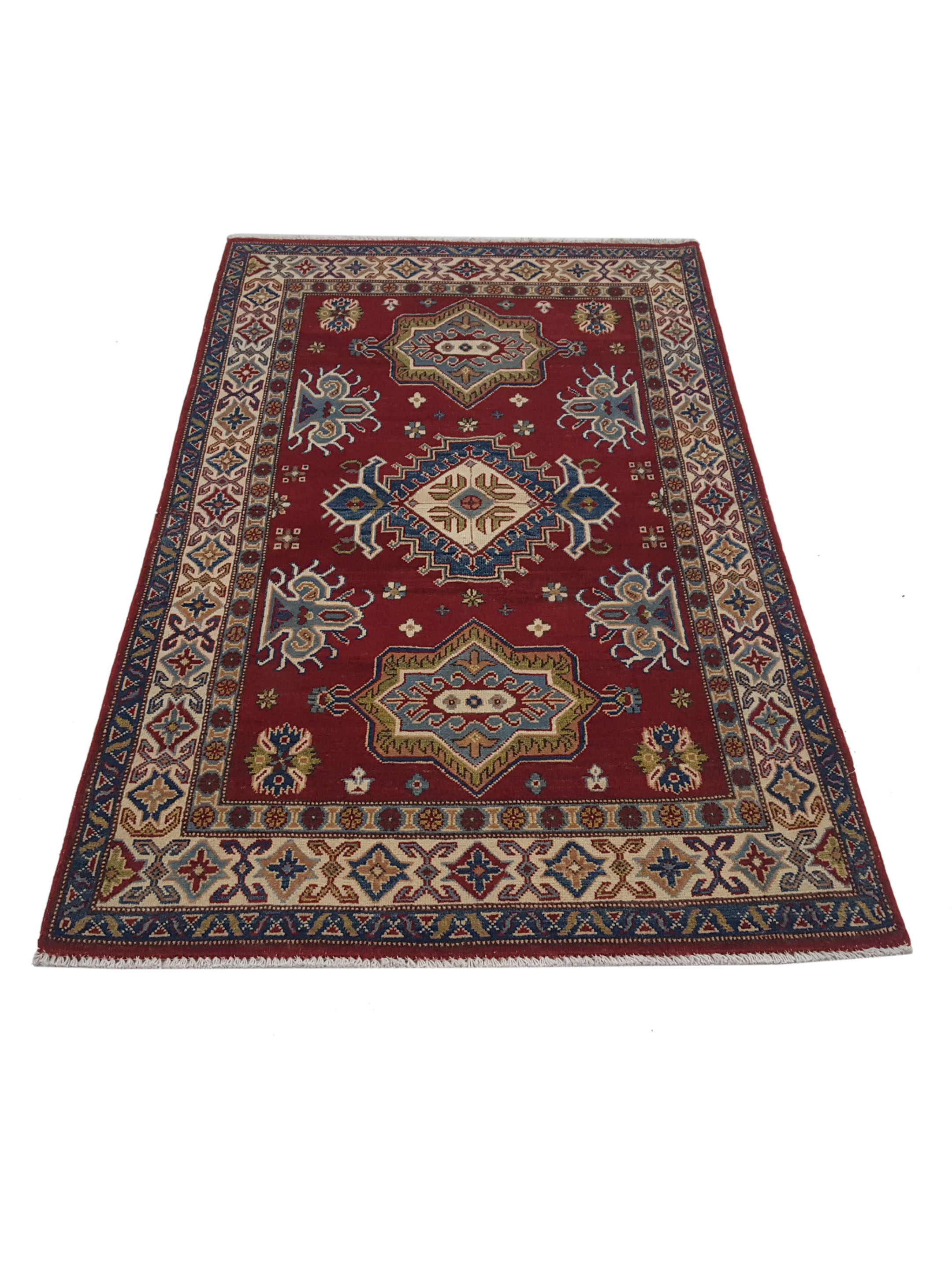 Kazak Hand Knotted Red 4x6 - Image 2 of 6
