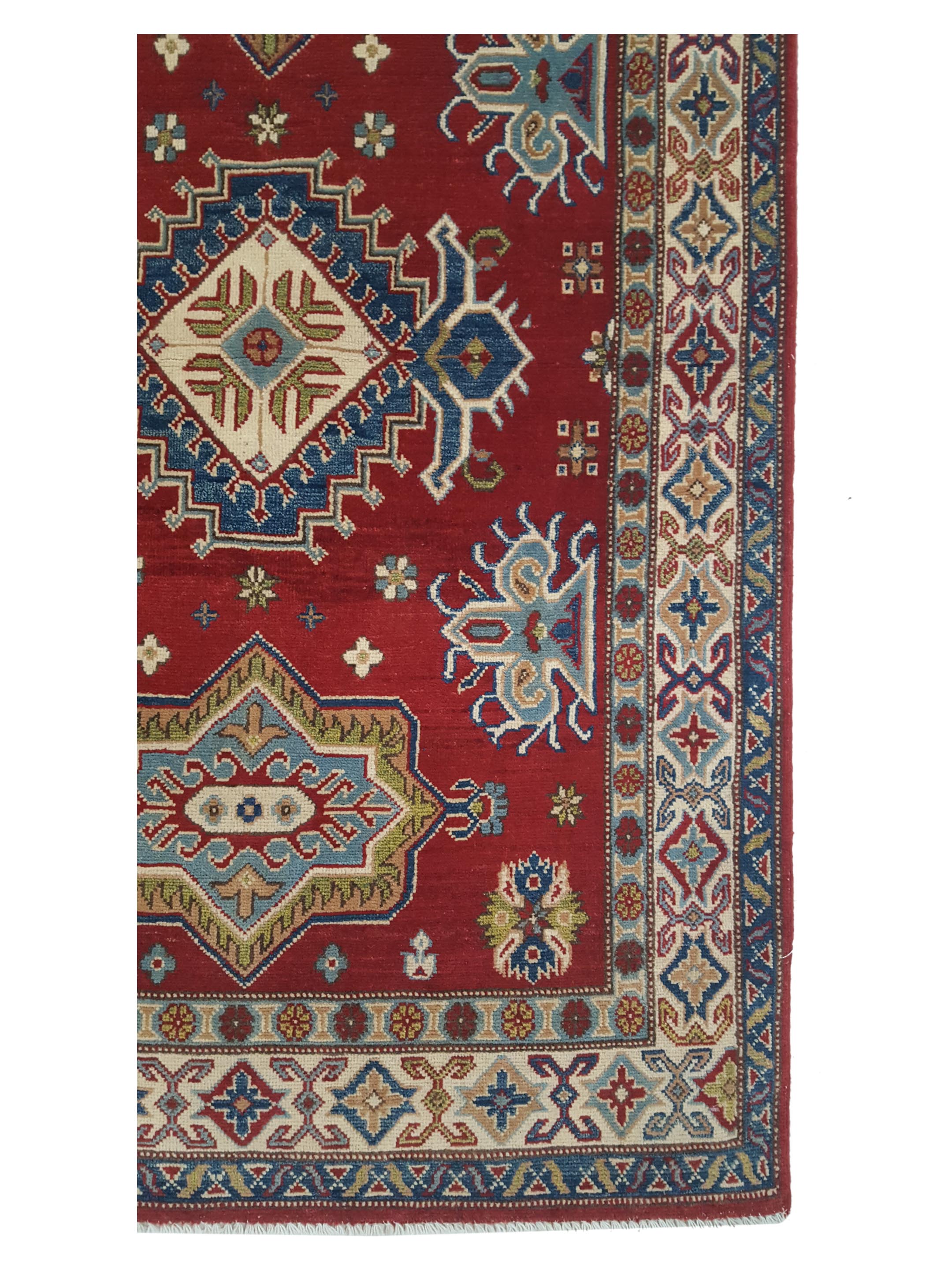 Kazak Hand Knotted Red 4x6 - Image 4 of 6