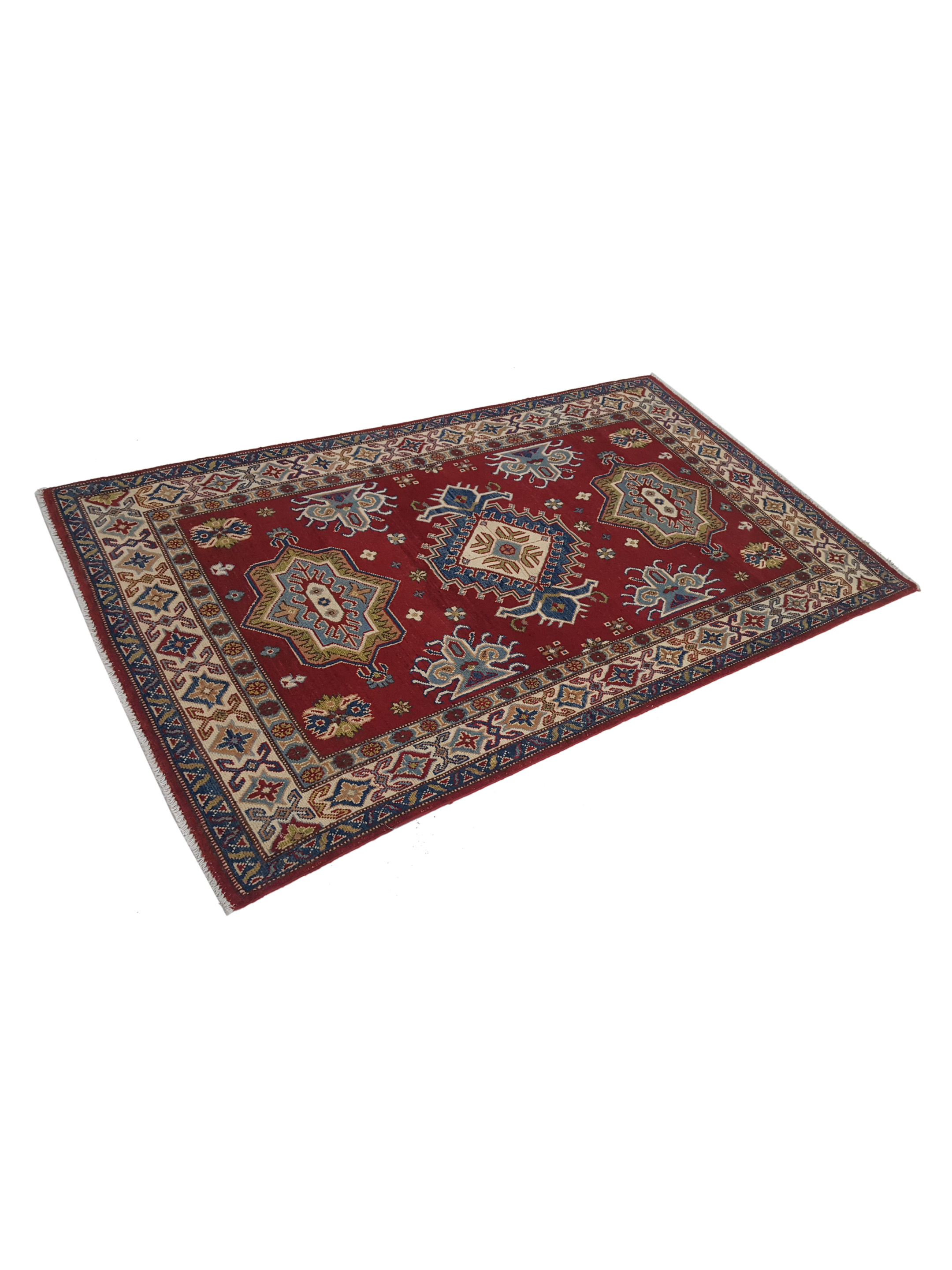 Kazak Hand Knotted Red 4x6 - Image 6 of 6